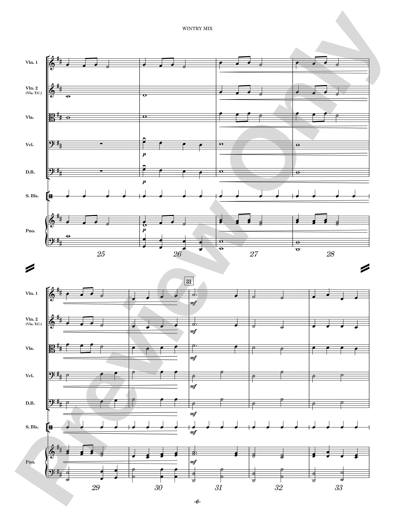 Wintry Mix: String Orchestra Conductor Score & Parts