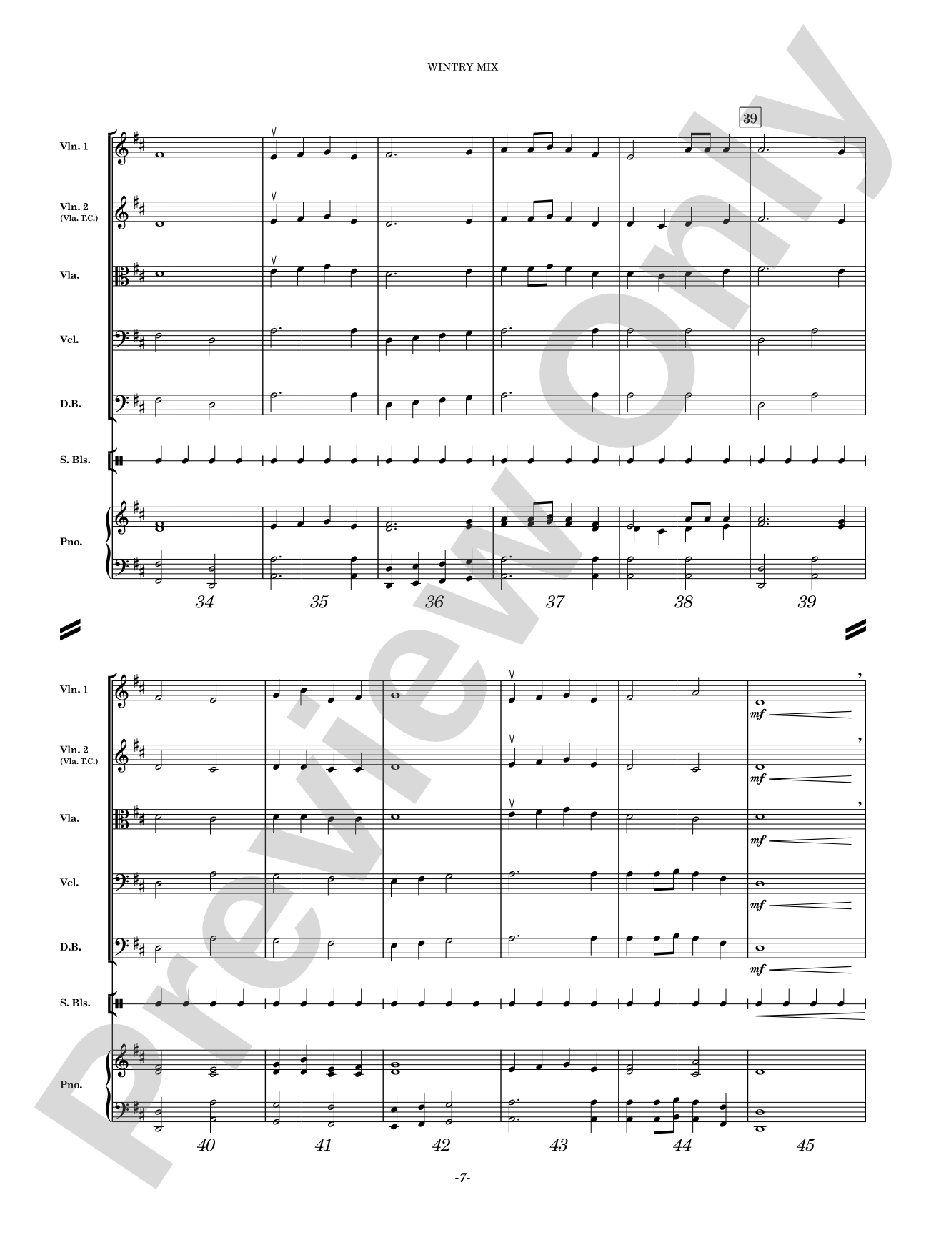 Wintry Mix: String Orchestra Conductor Score & Parts