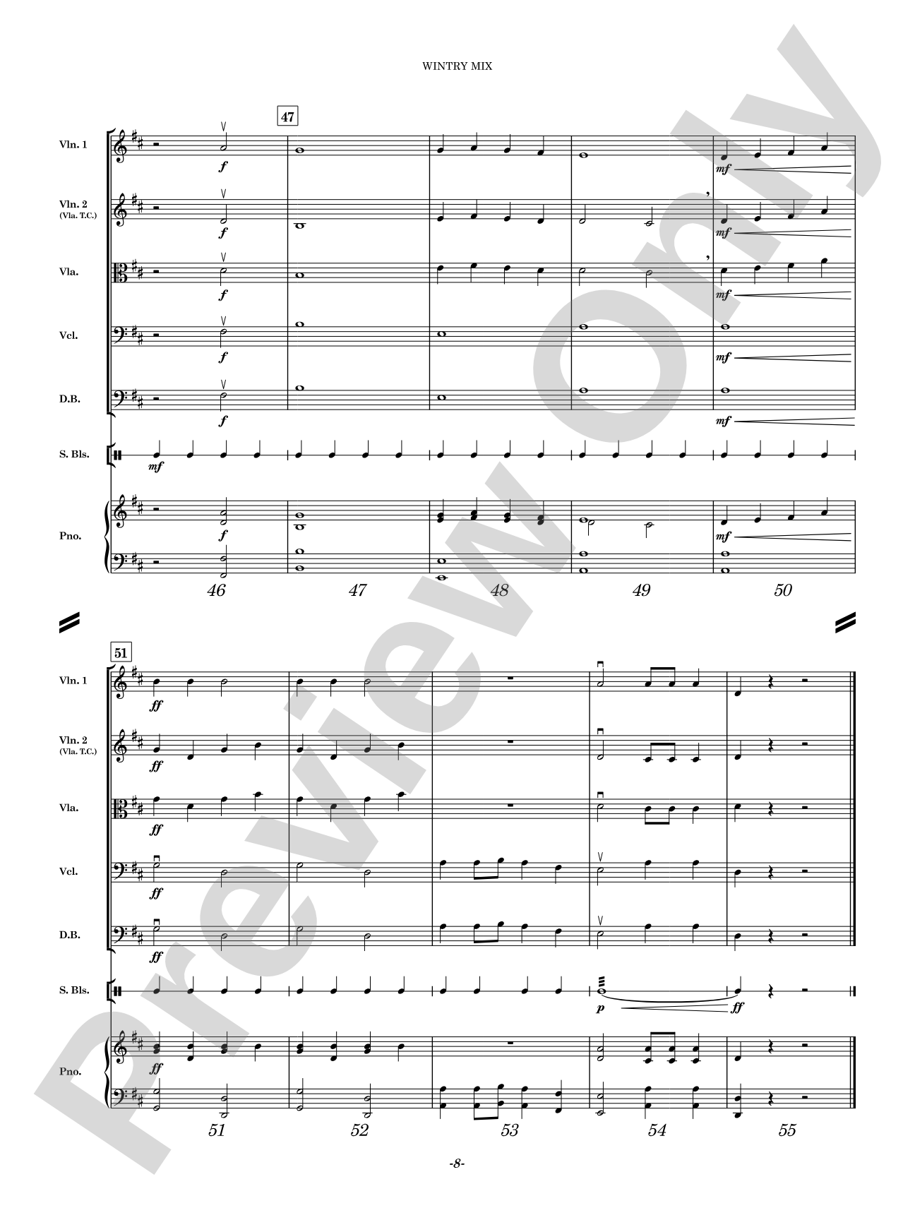 Wintry Mix: String Orchestra Conductor Score & Parts
