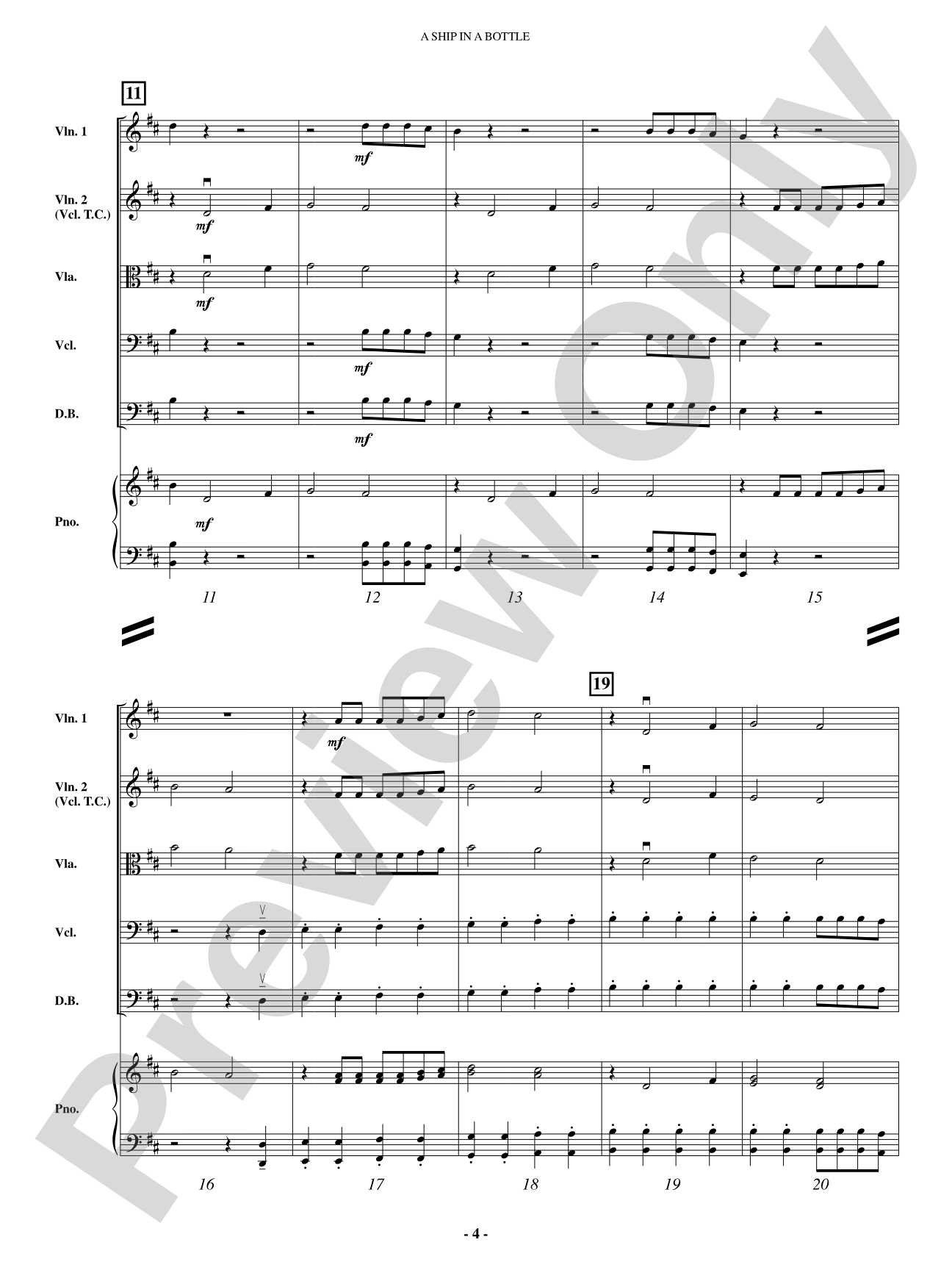 A Ship in a Bottle: String Orchestra Conductor Score & Parts