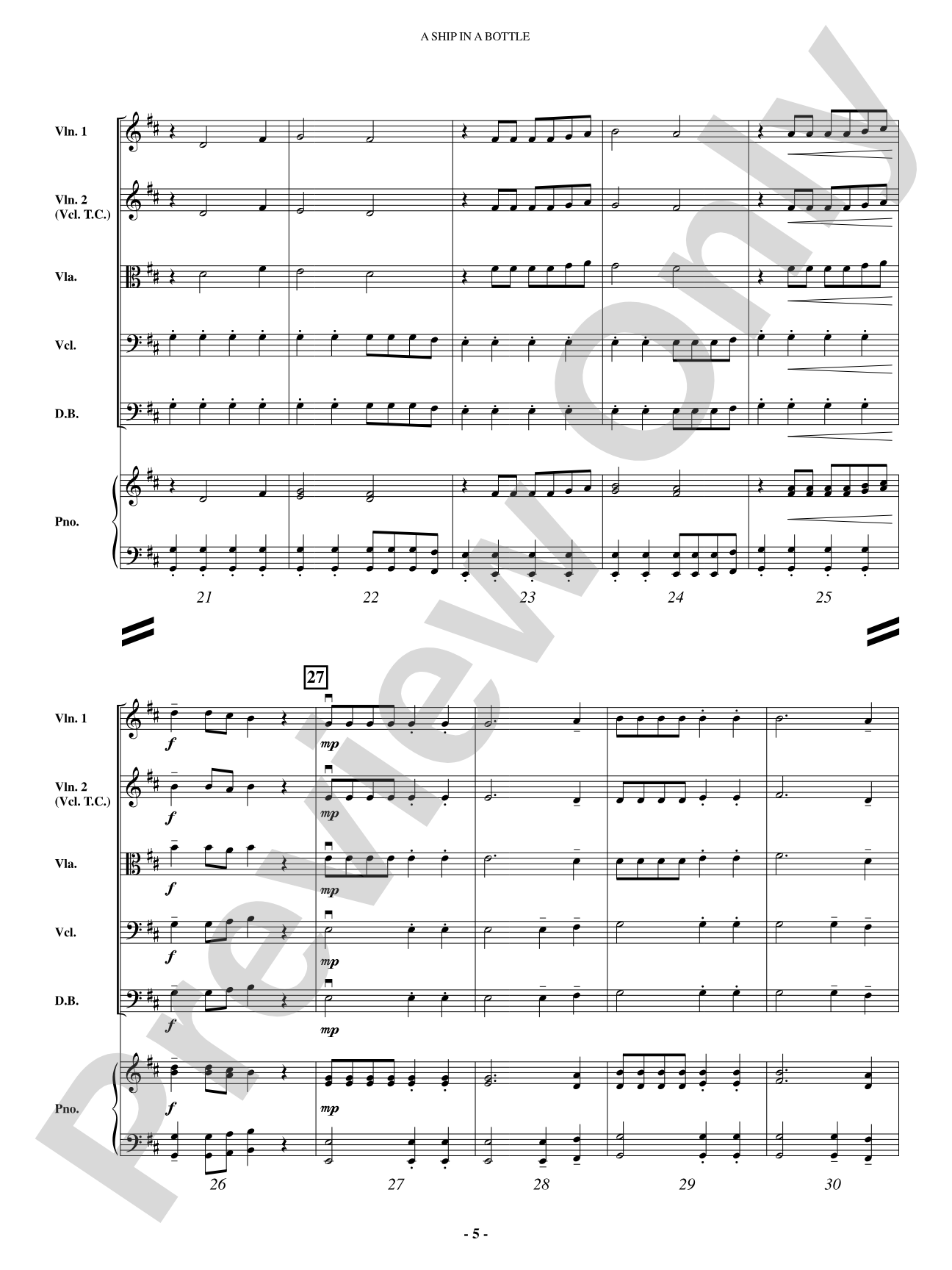 A Ship in a Bottle: String Orchestra Conductor Score & Parts
