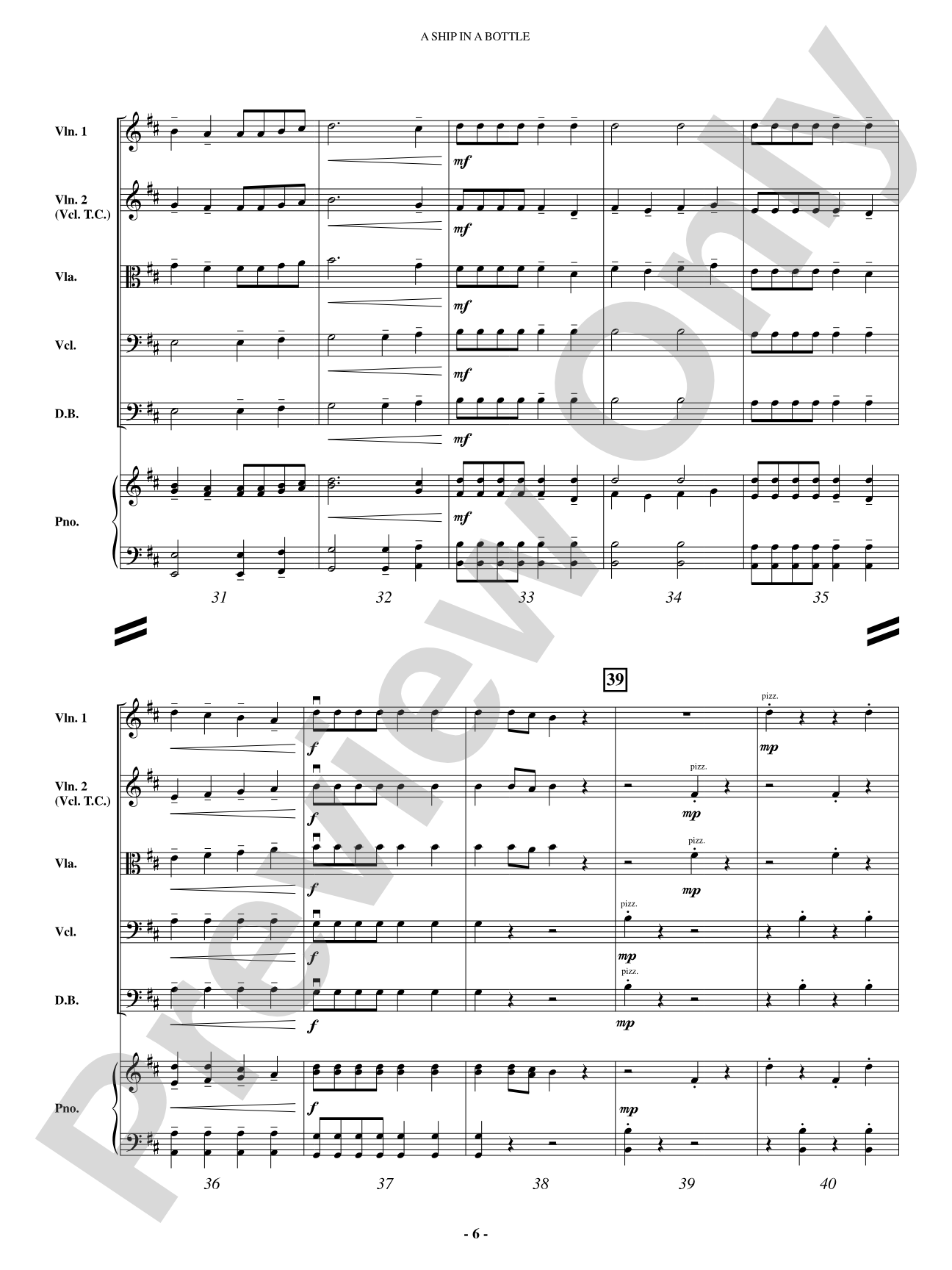 A Ship in a Bottle: String Orchestra Conductor Score & Parts