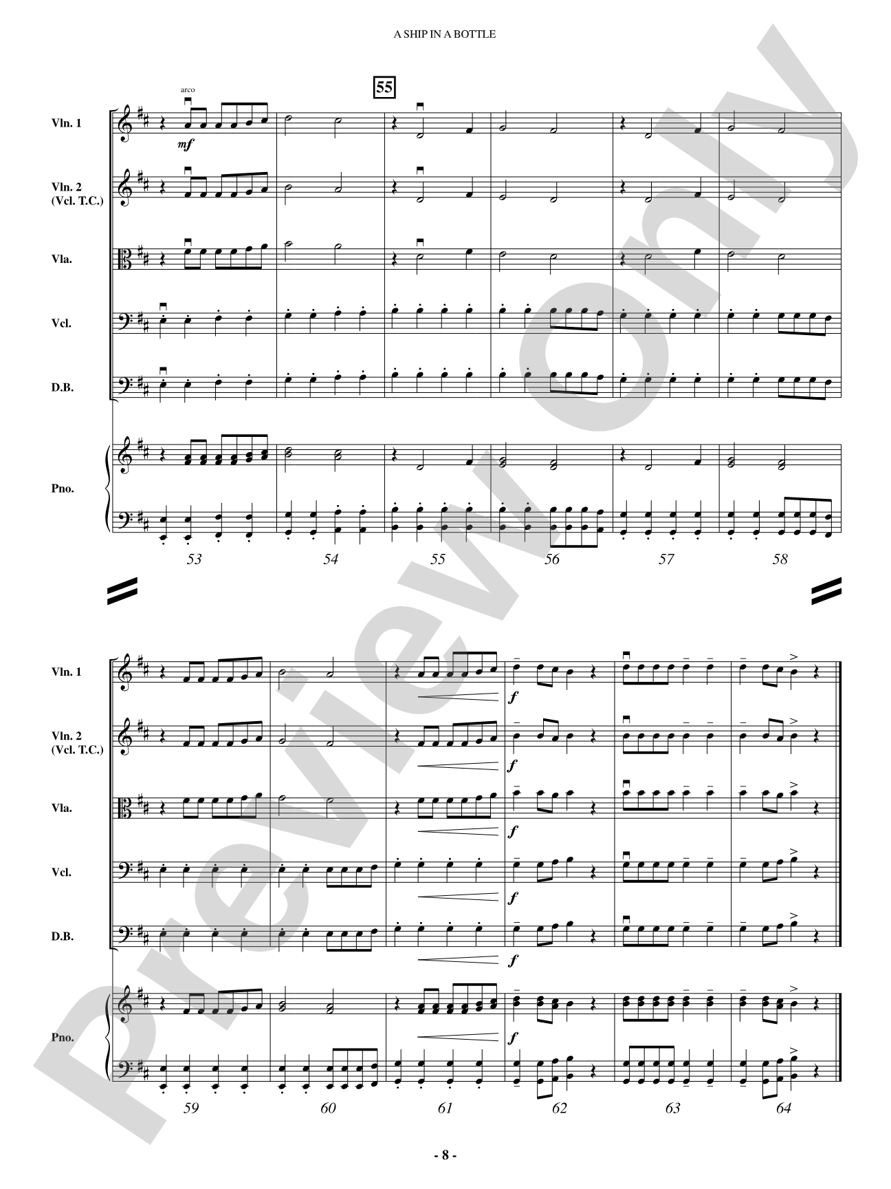 A Ship in a Bottle: String Orchestra Conductor Score & Parts