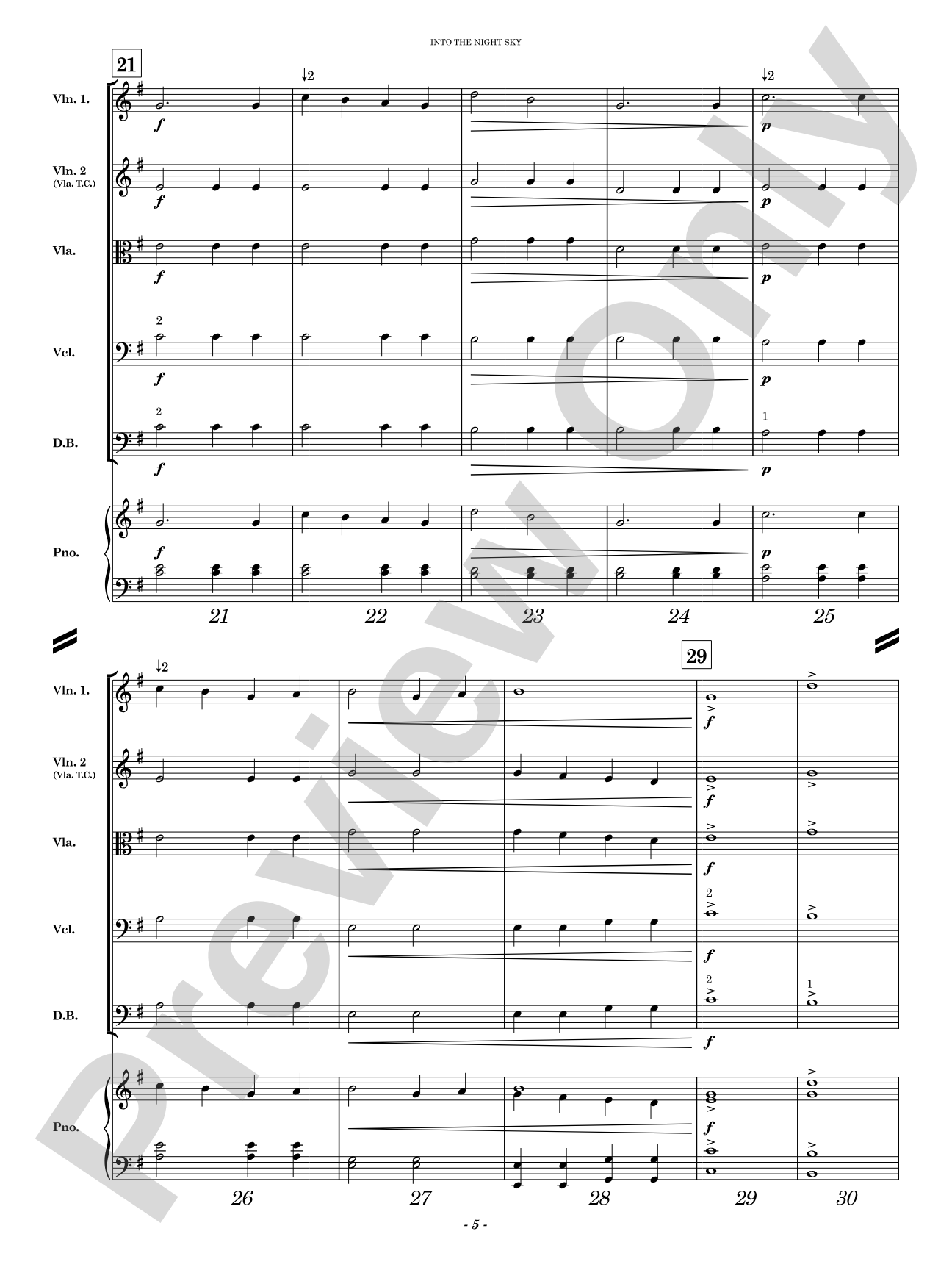 Into the Night Sky: String Orchestra Conductor Score & Parts