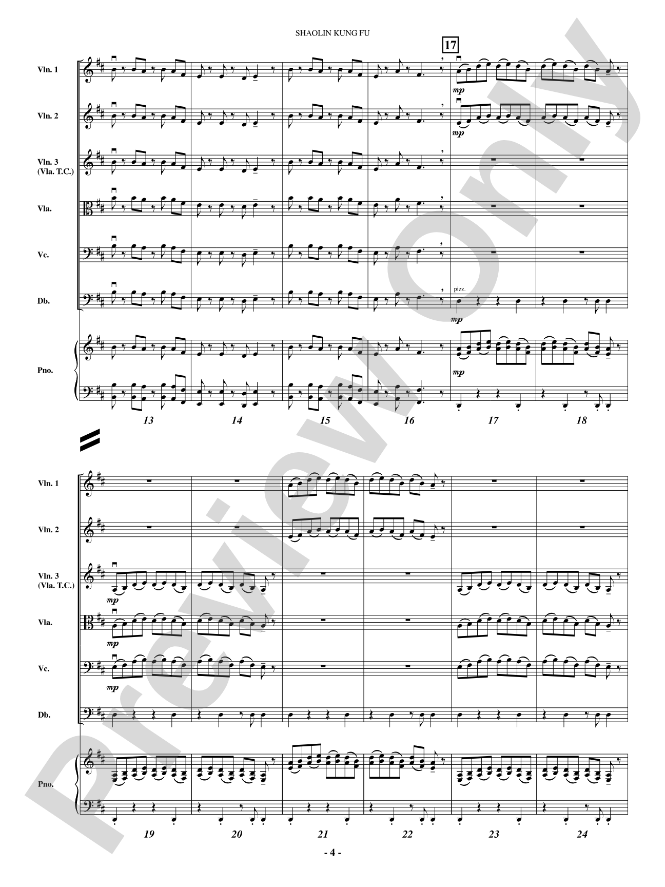 Shaolin Kung Fu: String Orchestra Conductor Score & Parts