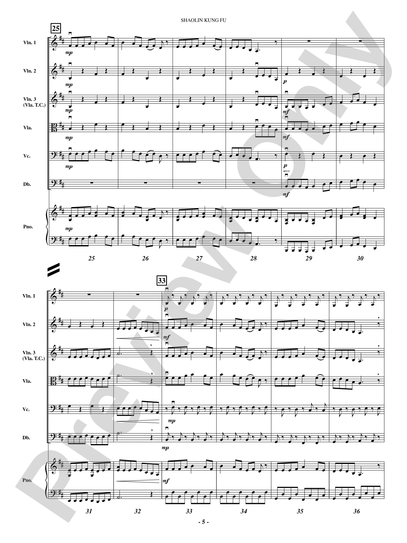 Shaolin Kung Fu: String Orchestra Conductor Score & Parts
