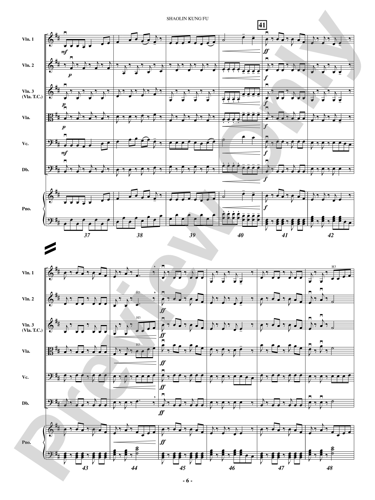 Shaolin Kung Fu: String Orchestra Conductor Score & Parts