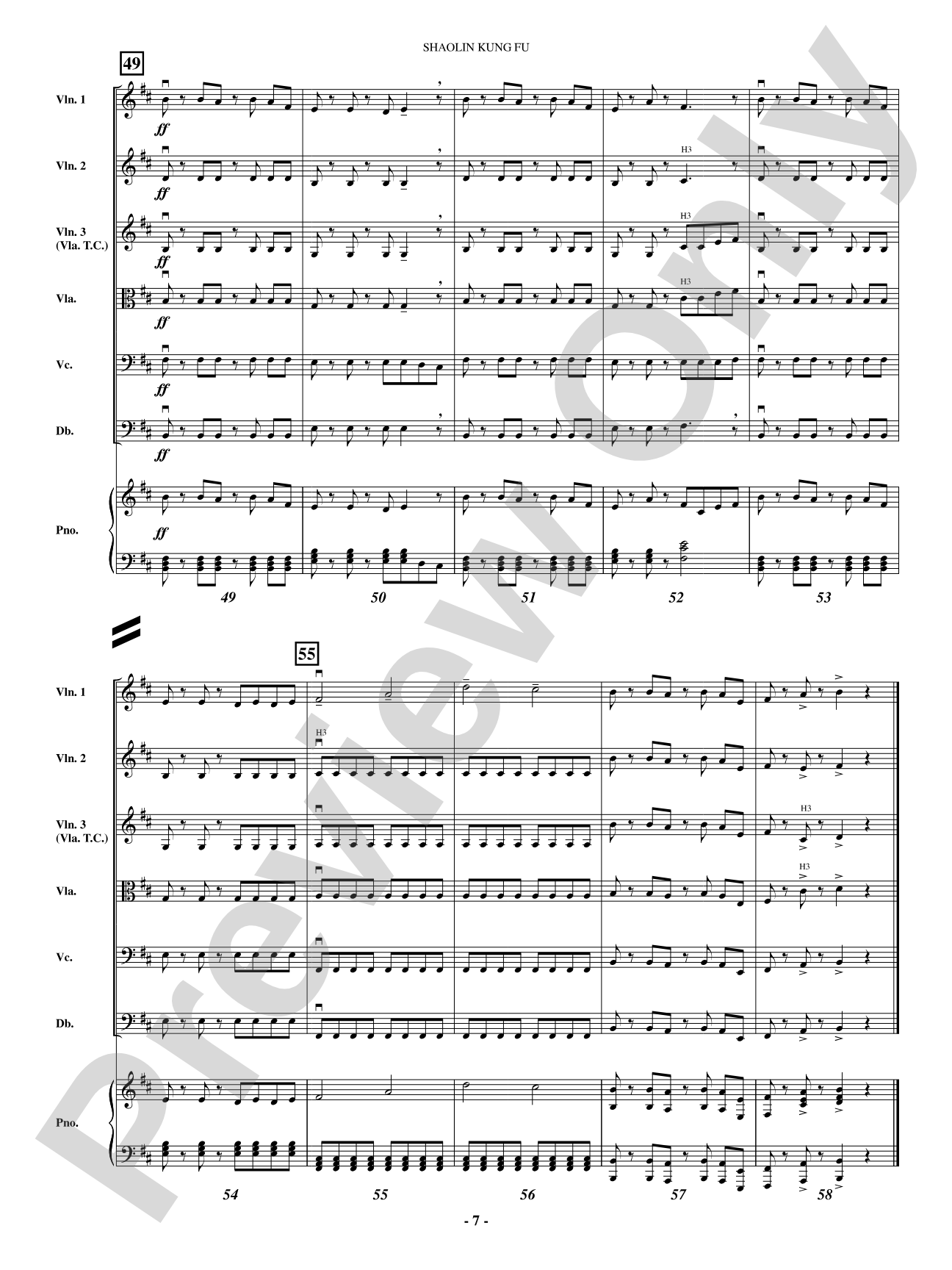 Shaolin Kung Fu: String Orchestra Conductor Score & Parts