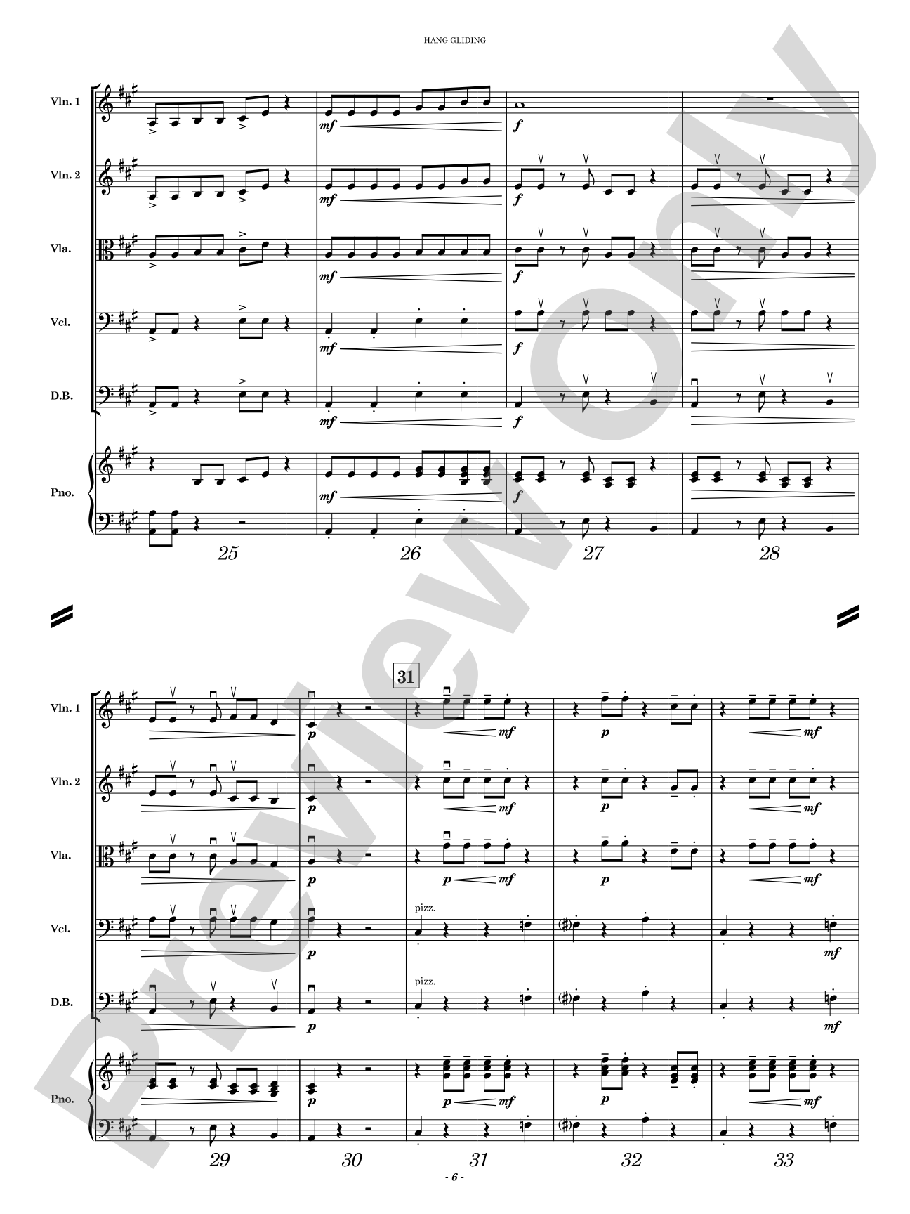 Hang Gliding: String Orchestra Conductor Score & Parts