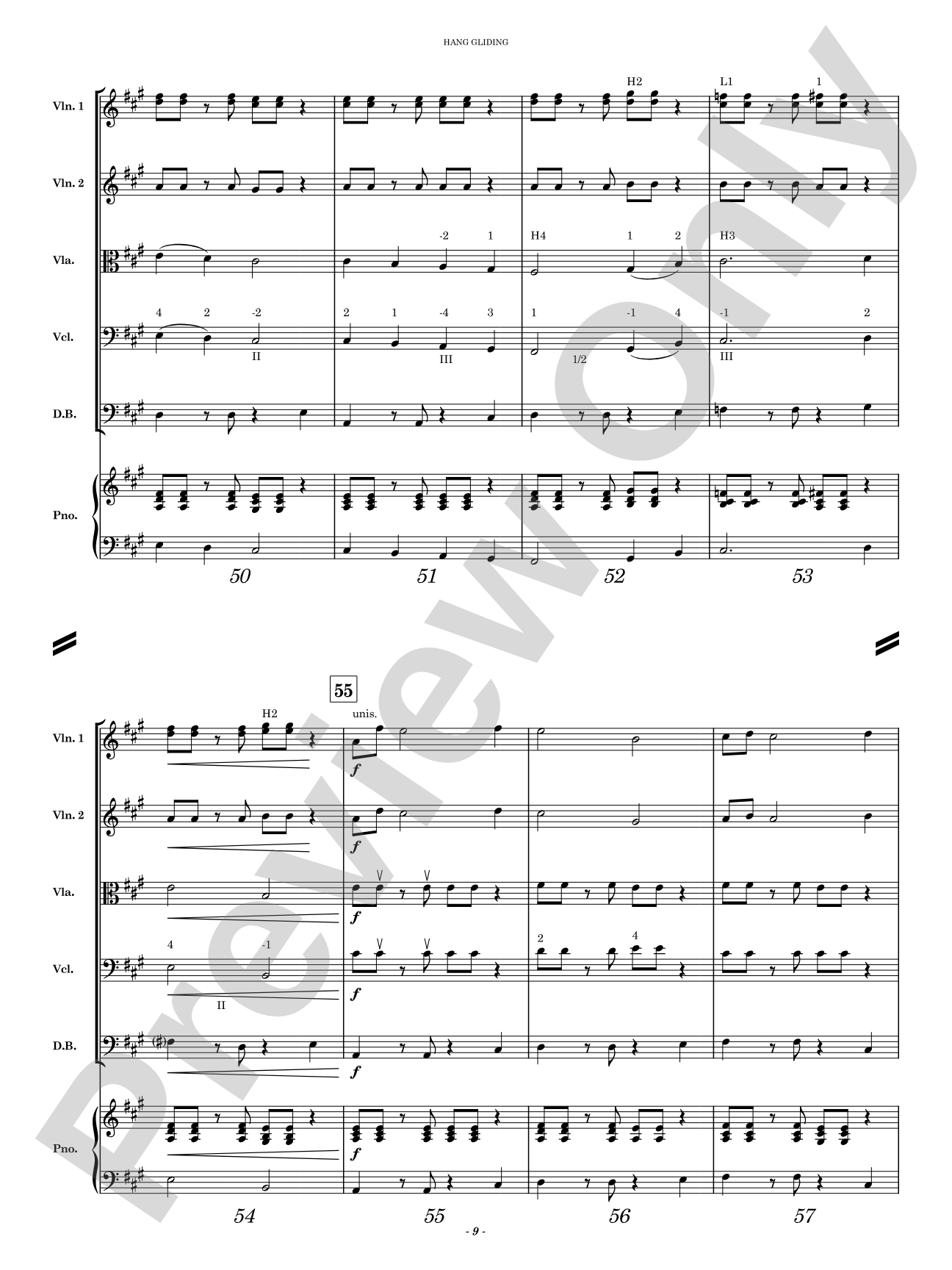 Hang Gliding: String Orchestra Conductor Score & Parts
