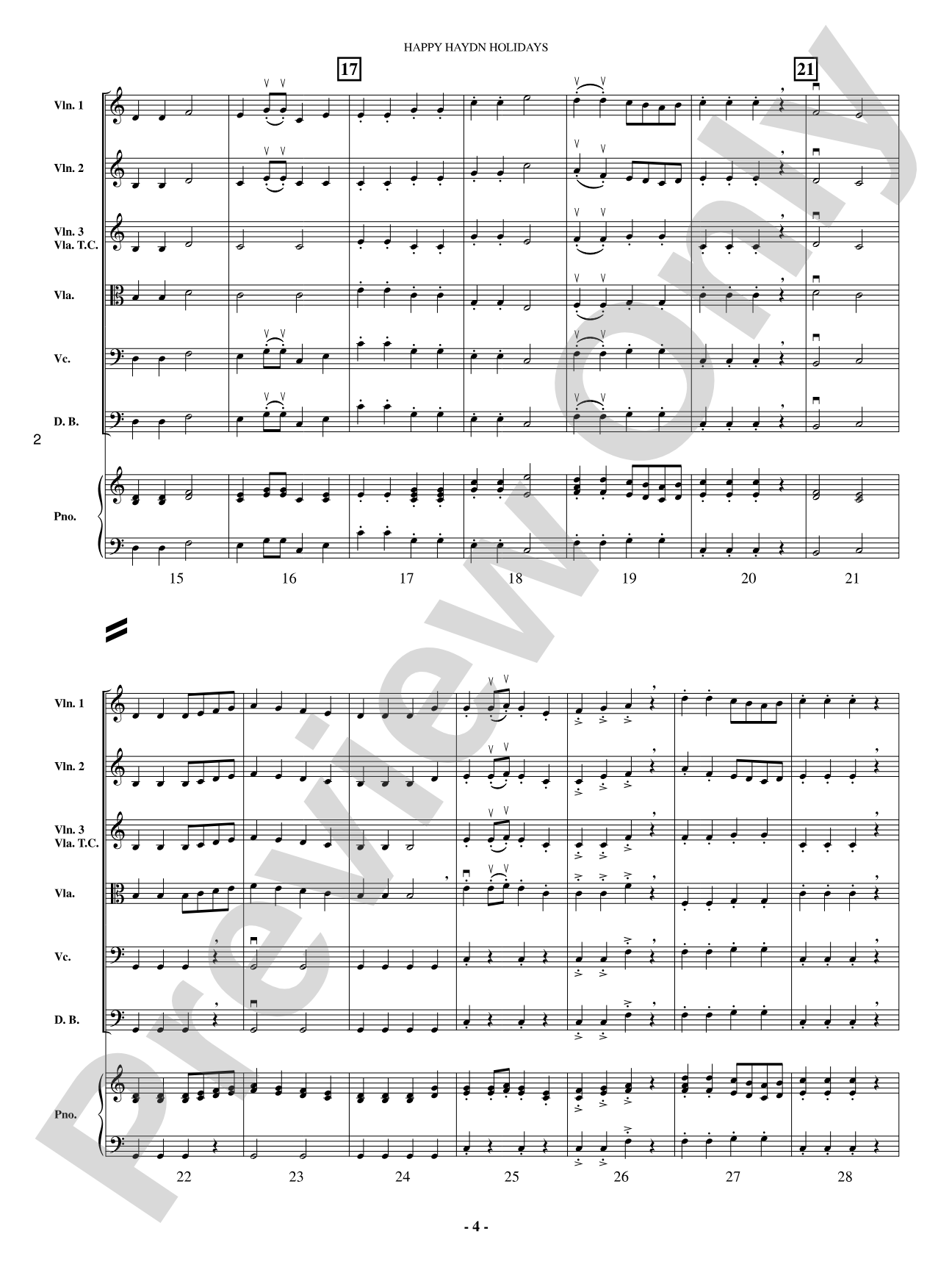 Happy Haydn Holidays: String Orchestra Conductor Score & Parts