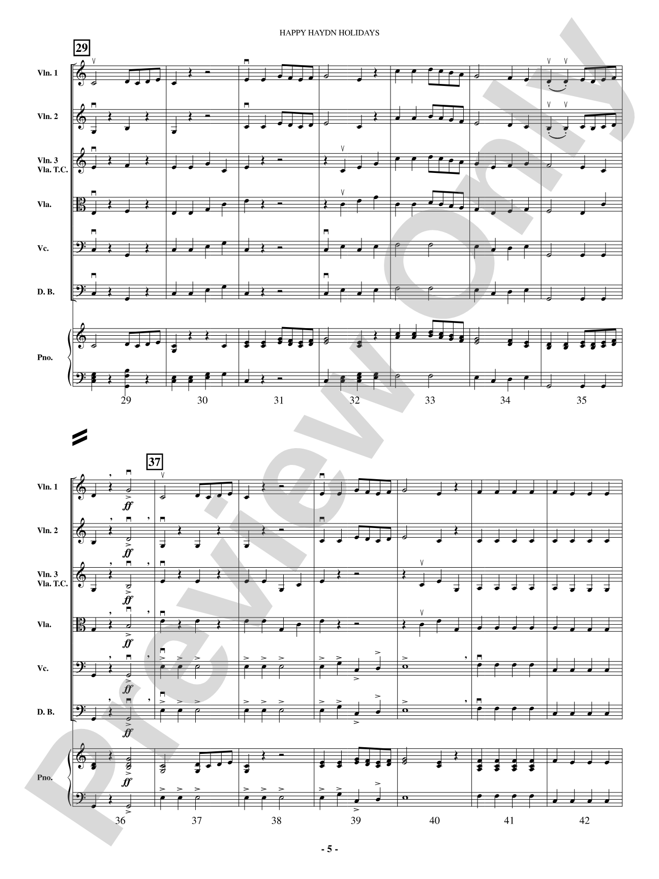 Happy Haydn Holidays: String Orchestra Conductor Score & Parts