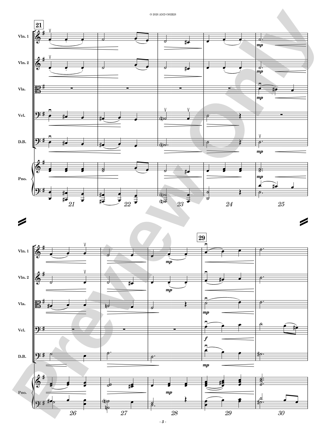 O Isis and Osiris: String Orchestra Conductor Score & Parts