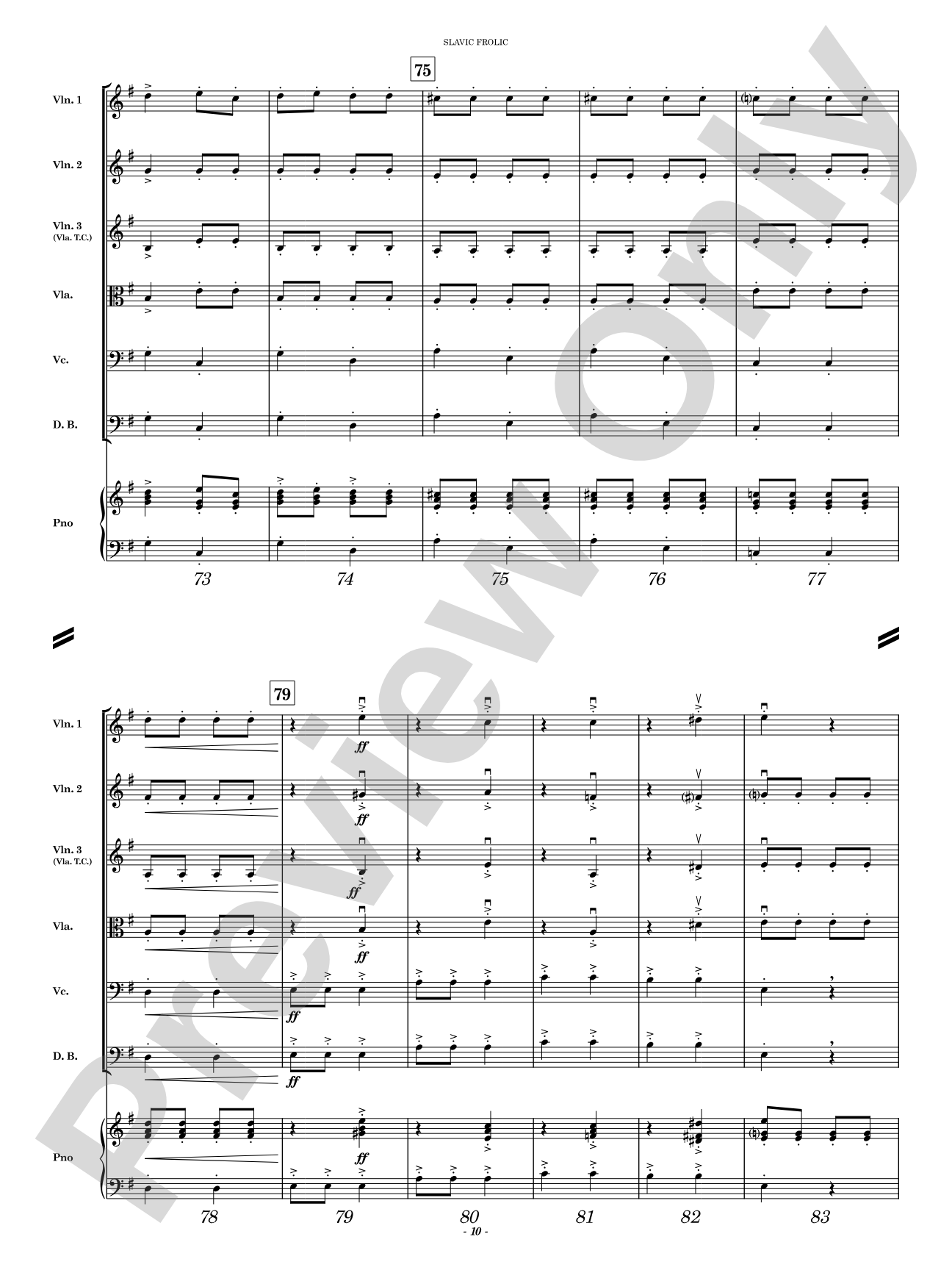 Slavic Frolic: String Orchestra Conductor Score & Parts