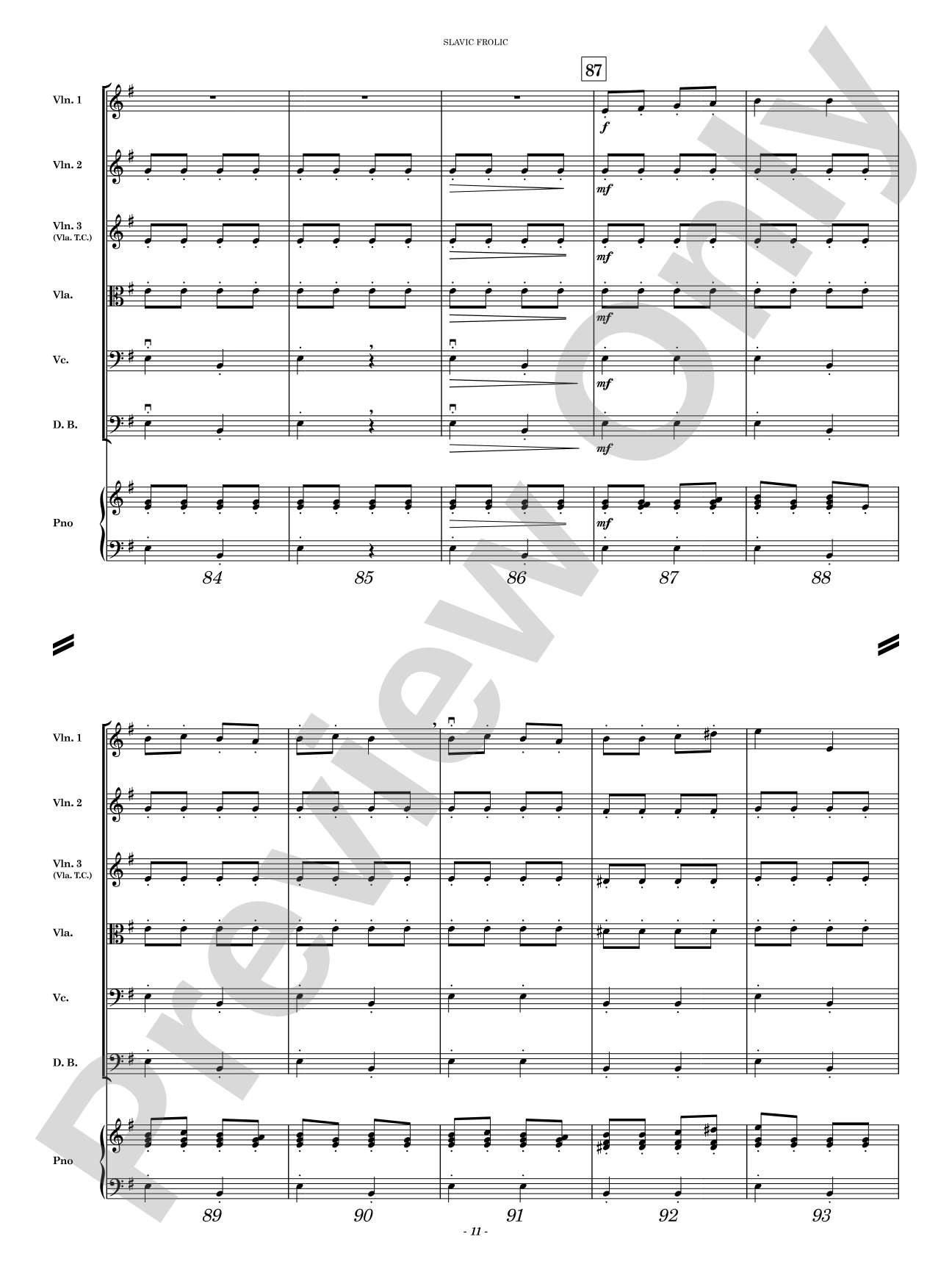 Slavic Frolic: String Orchestra Conductor Score & Parts