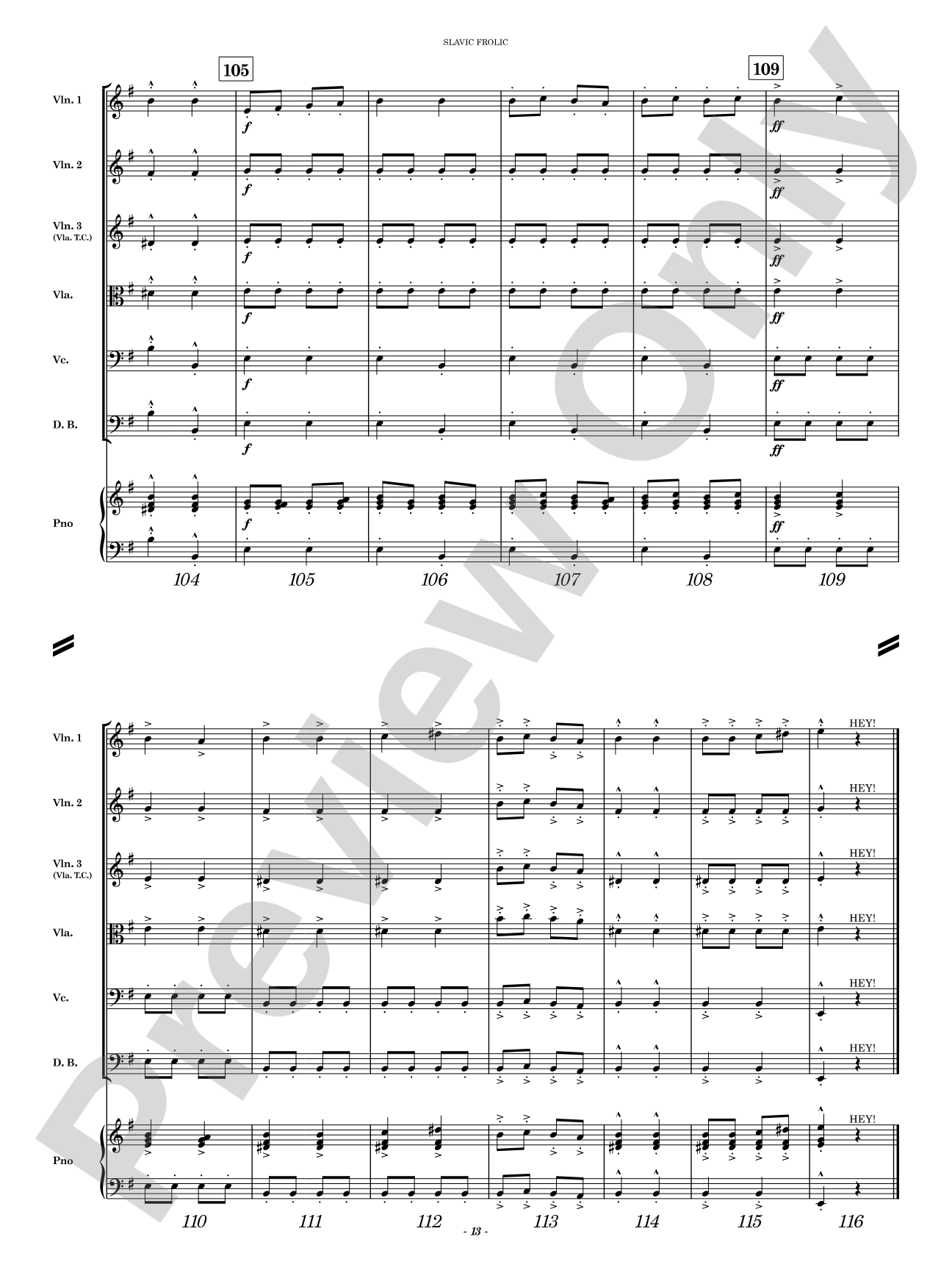 Slavic Frolic: String Orchestra Conductor Score & Parts