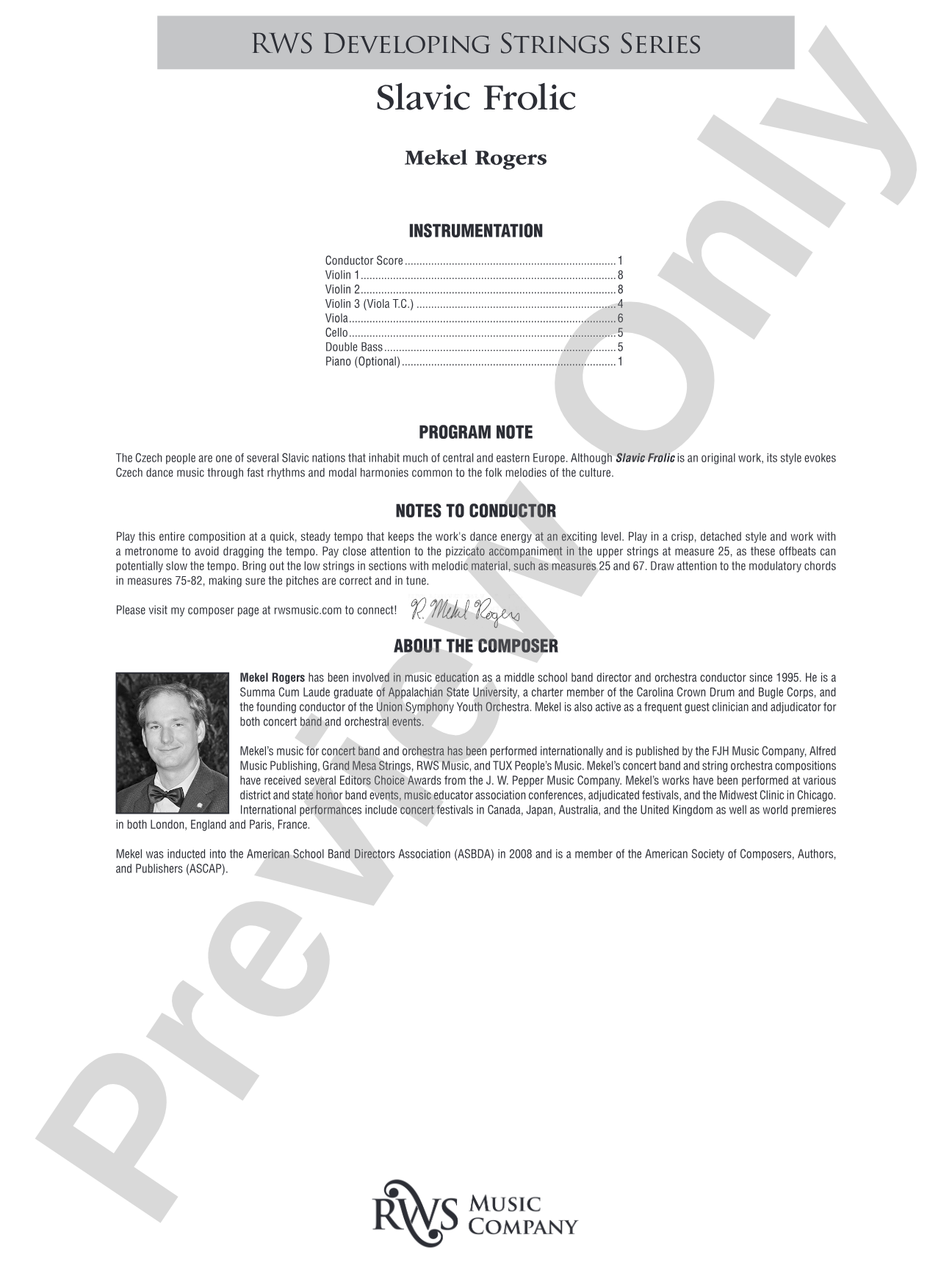 Slavic Frolic: String Orchestra Conductor Score & Parts