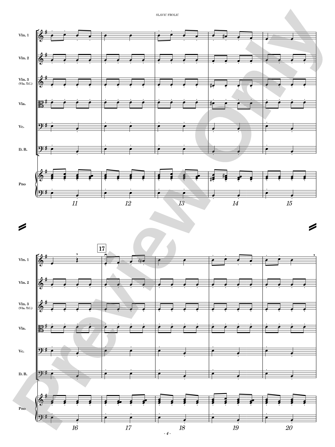 Slavic Frolic: String Orchestra Conductor Score & Parts