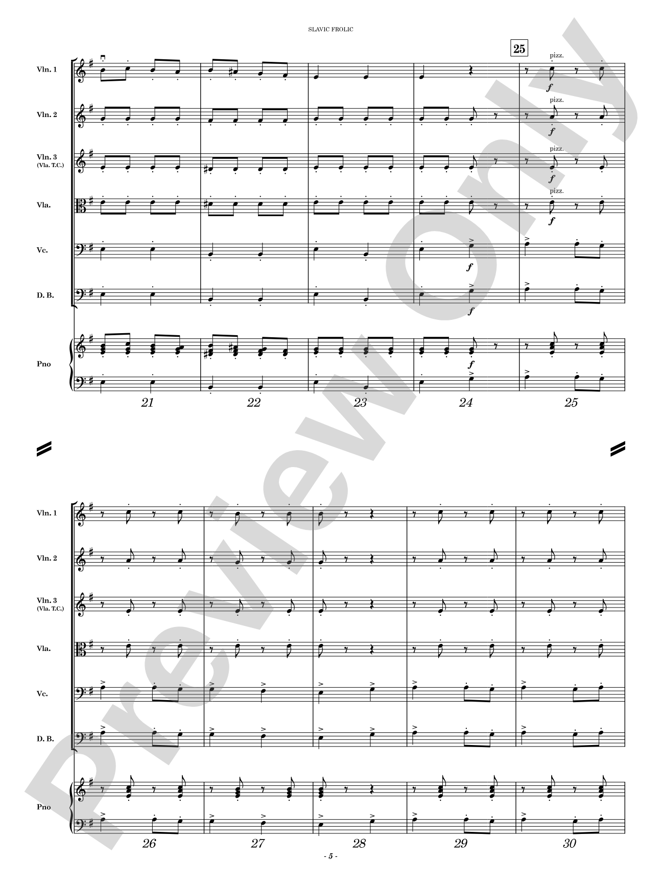 Slavic Frolic: String Orchestra Conductor Score & Parts