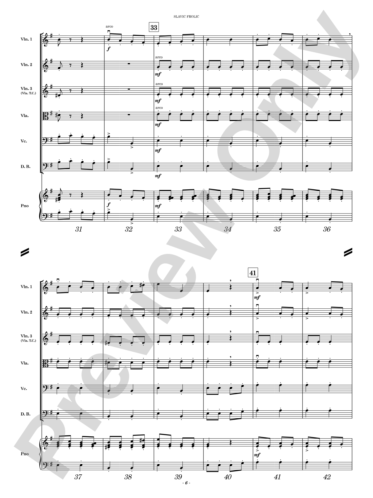 Slavic Frolic: String Orchestra Conductor Score & Parts