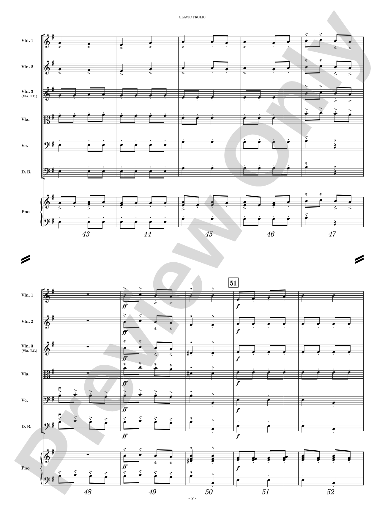 Slavic Frolic: String Orchestra Conductor Score & Parts