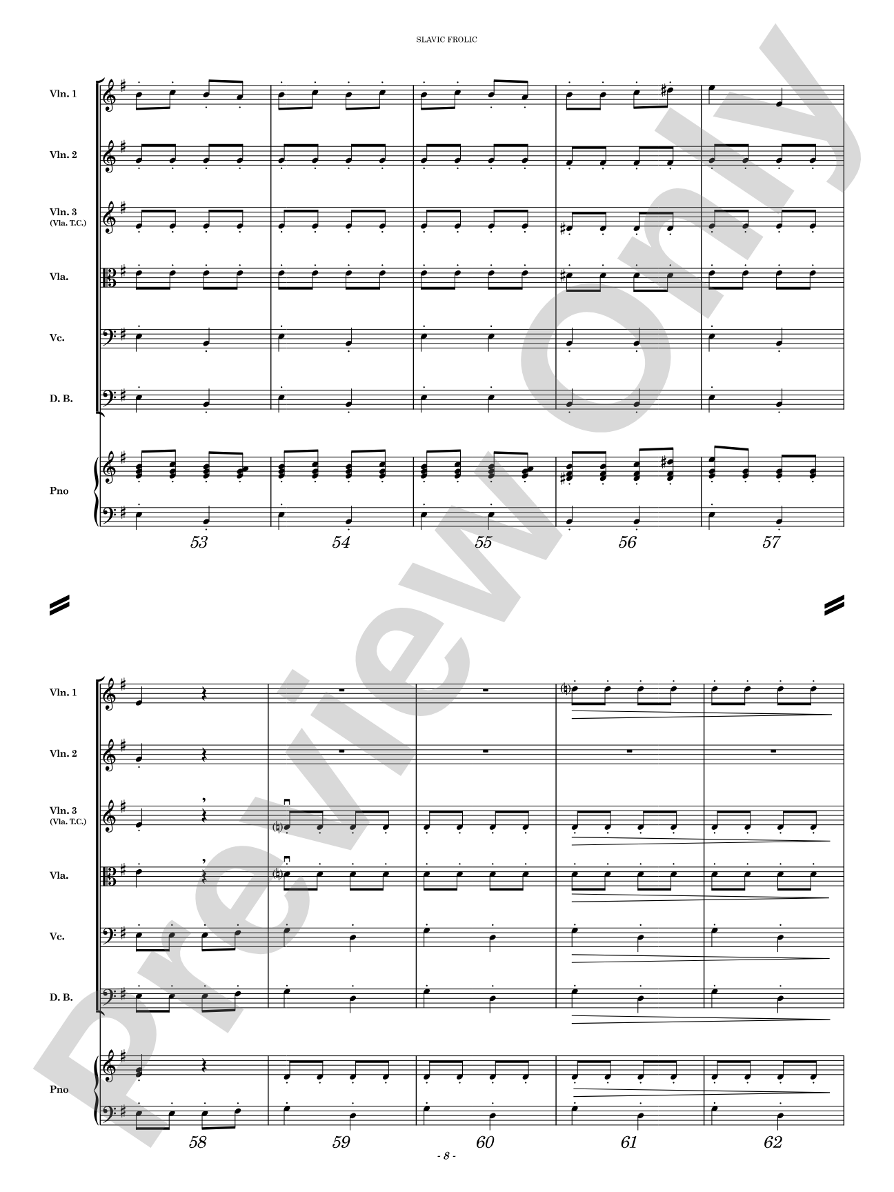 Slavic Frolic: String Orchestra Conductor Score & Parts