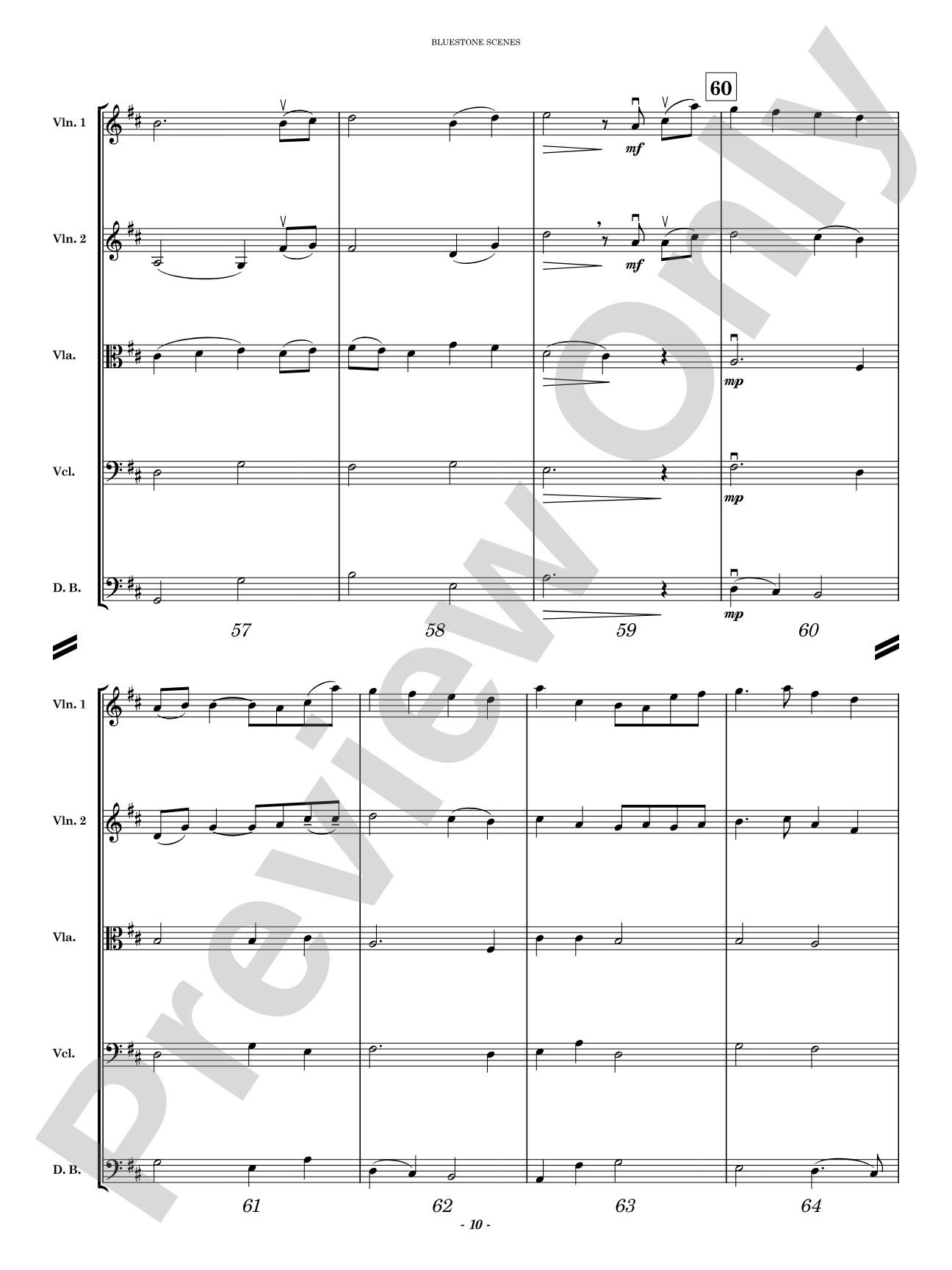 Bluestone Scenes: String Orchestra Conductor Score & Parts