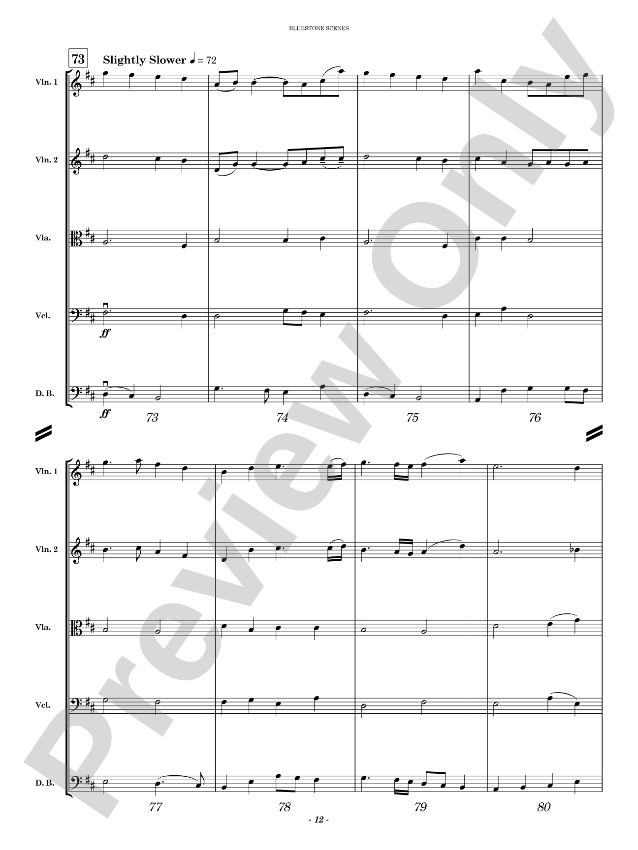 Bluestone Scenes: String Orchestra Conductor Score & Parts