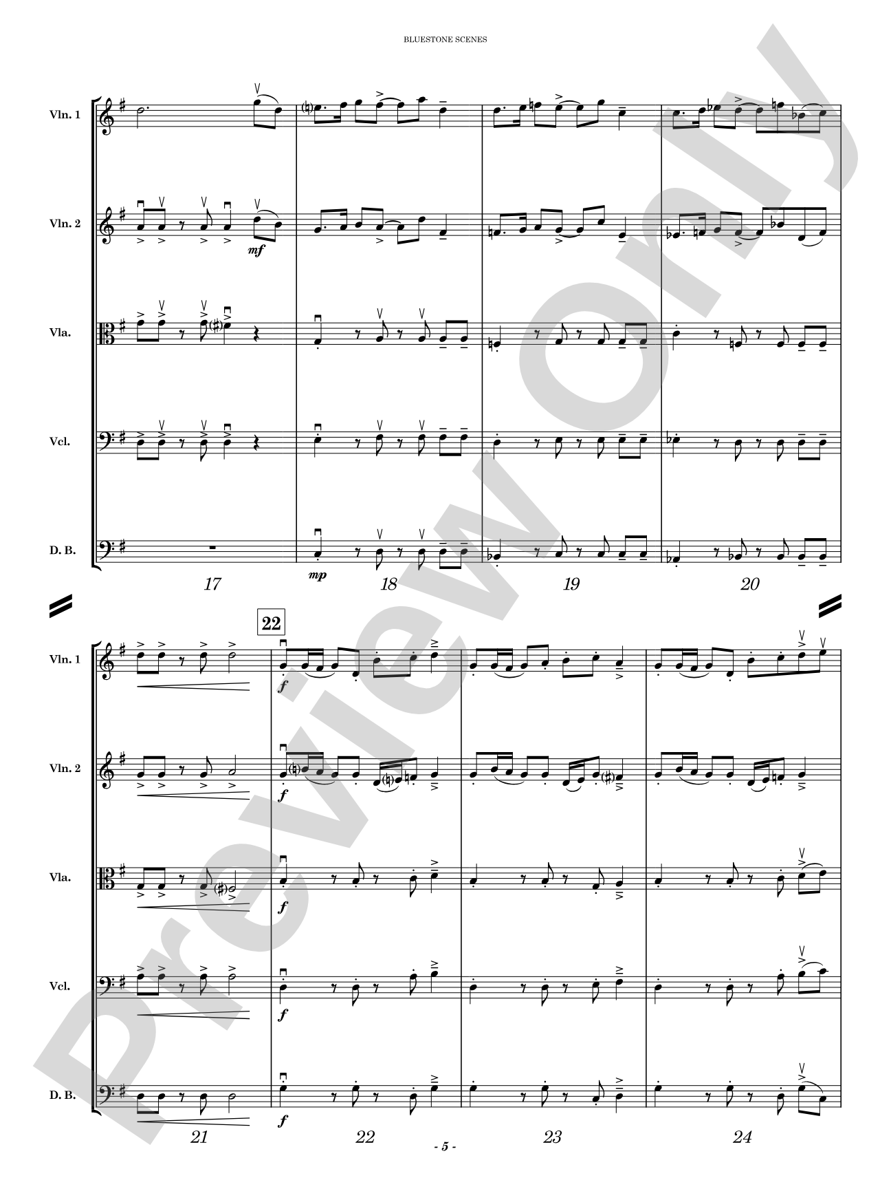 Bluestone Scenes: String Orchestra Conductor Score & Parts