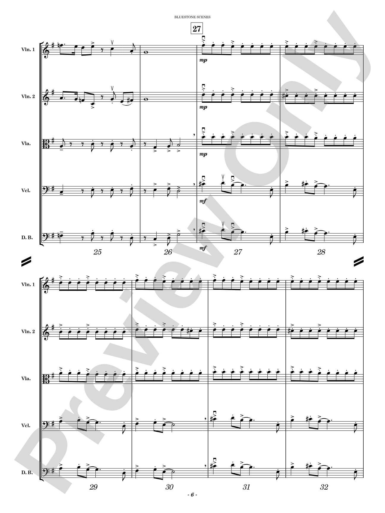 Bluestone Scenes: String Orchestra Conductor Score & Parts