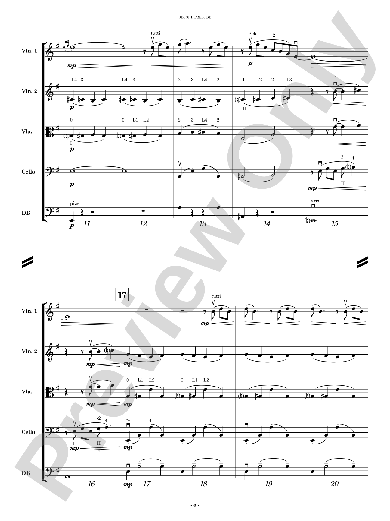 Second Prelude: String Orchestra Conductor Score & Parts