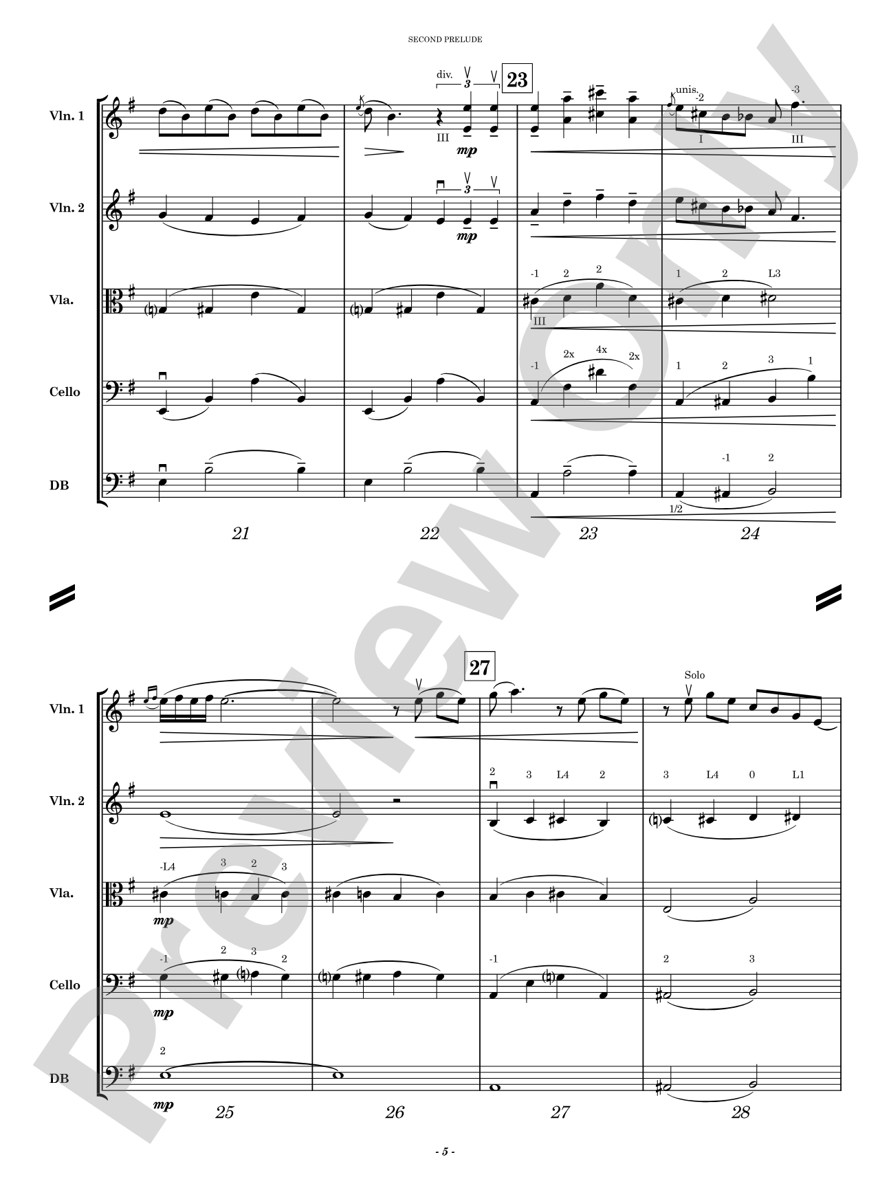 Second Prelude: String Orchestra Conductor Score & Parts