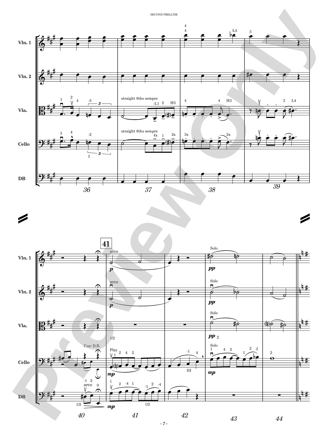 Second Prelude: String Orchestra Conductor Score & Parts
