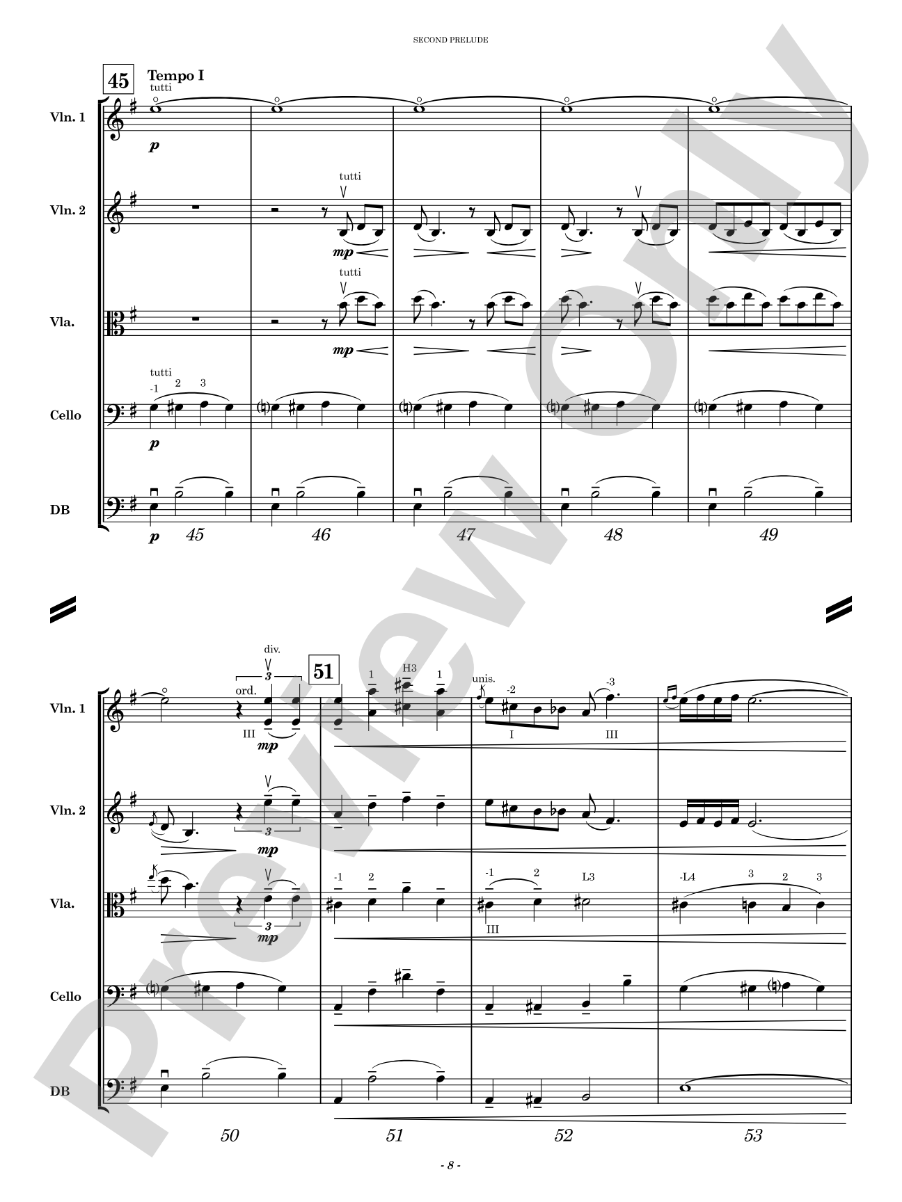 Second Prelude: String Orchestra Conductor Score & Parts
