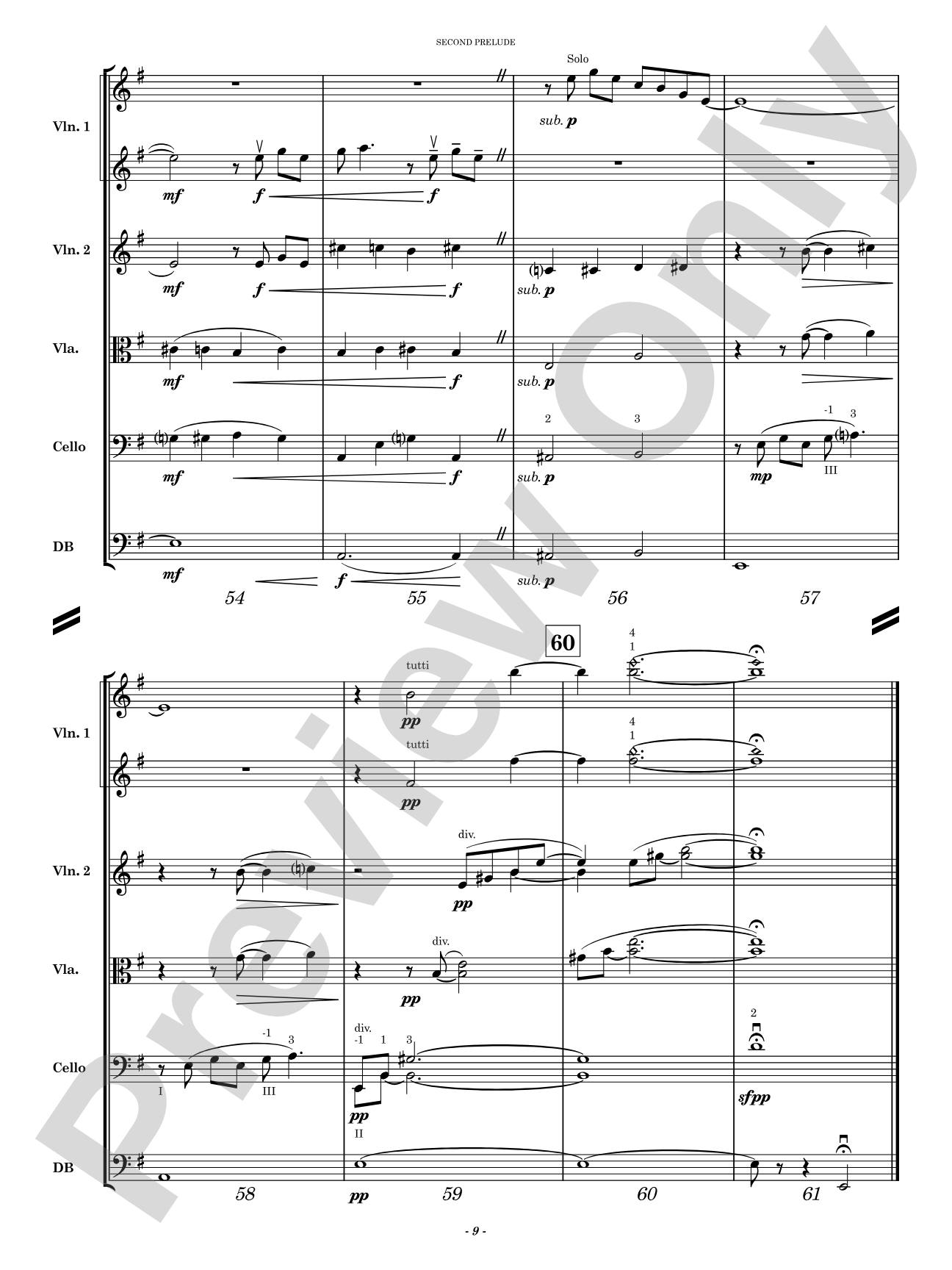 Second Prelude: String Orchestra Conductor Score & Parts