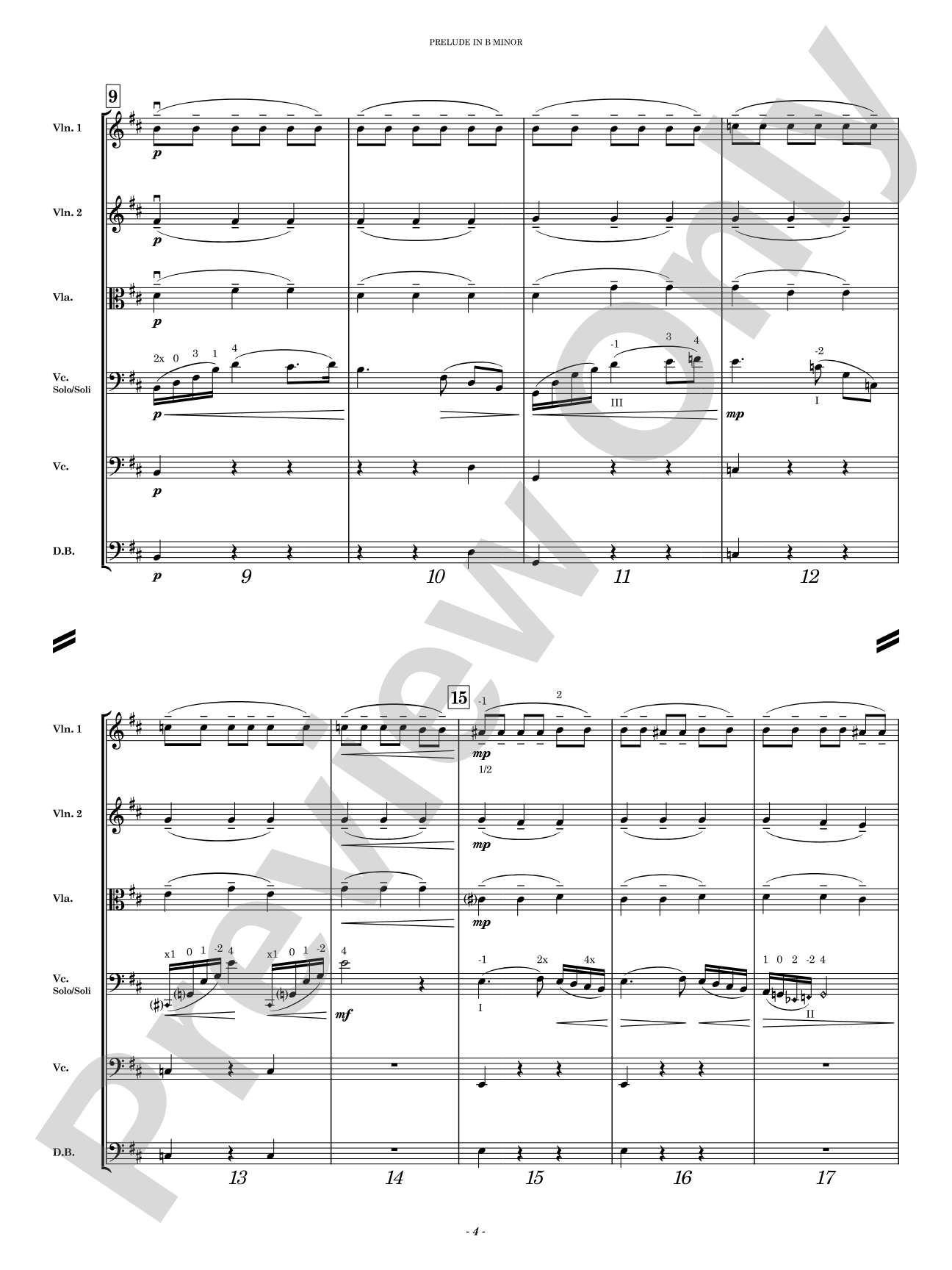 Prelude in B Minor: String Orchestra Conductor Score & Parts