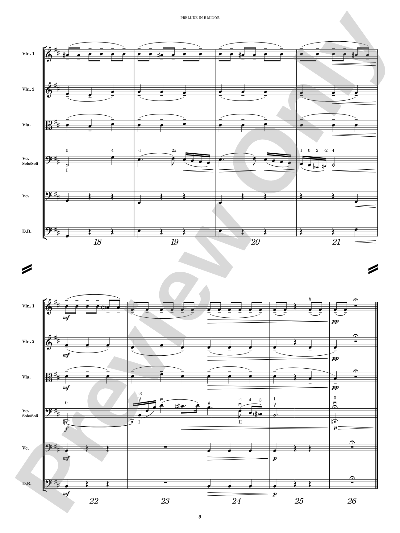 Prelude in B Minor: String Orchestra Conductor Score & Parts
