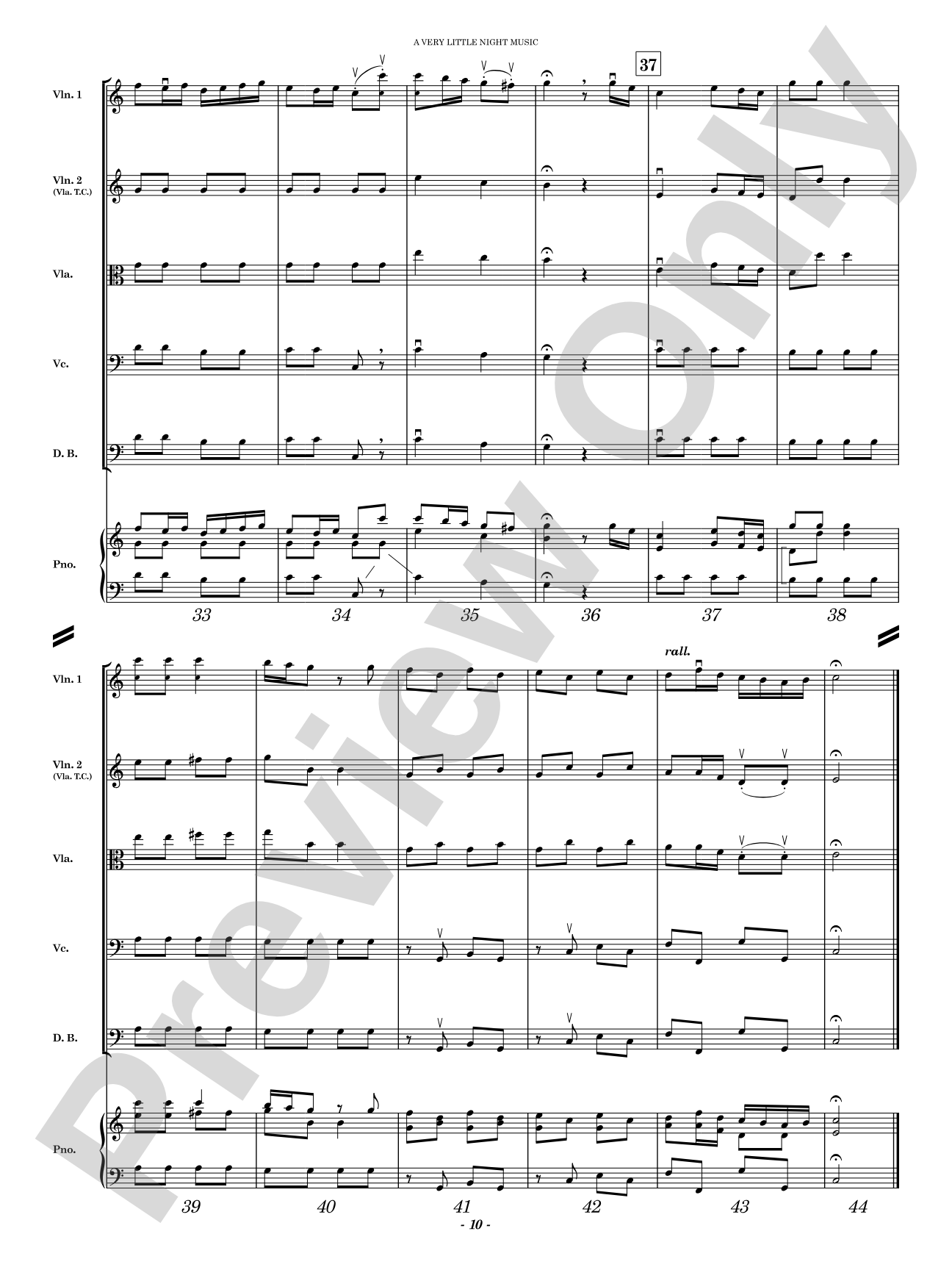 A Very Little Night Music: String Orchestra Conductor Score & Parts