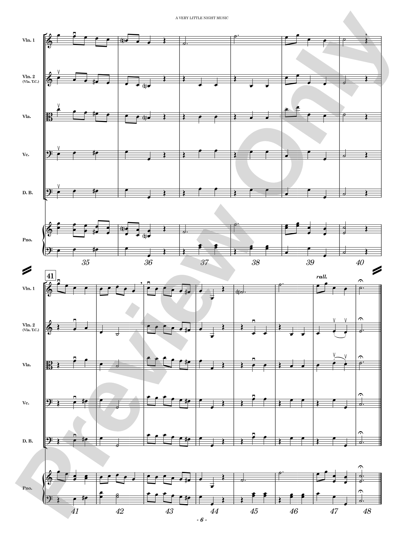 A Very Little Night Music: String Orchestra Conductor Score & Parts