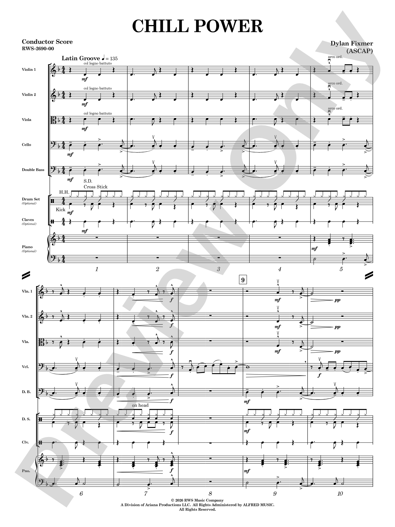 Chill Power: String Orchestra Conductor Score & Parts