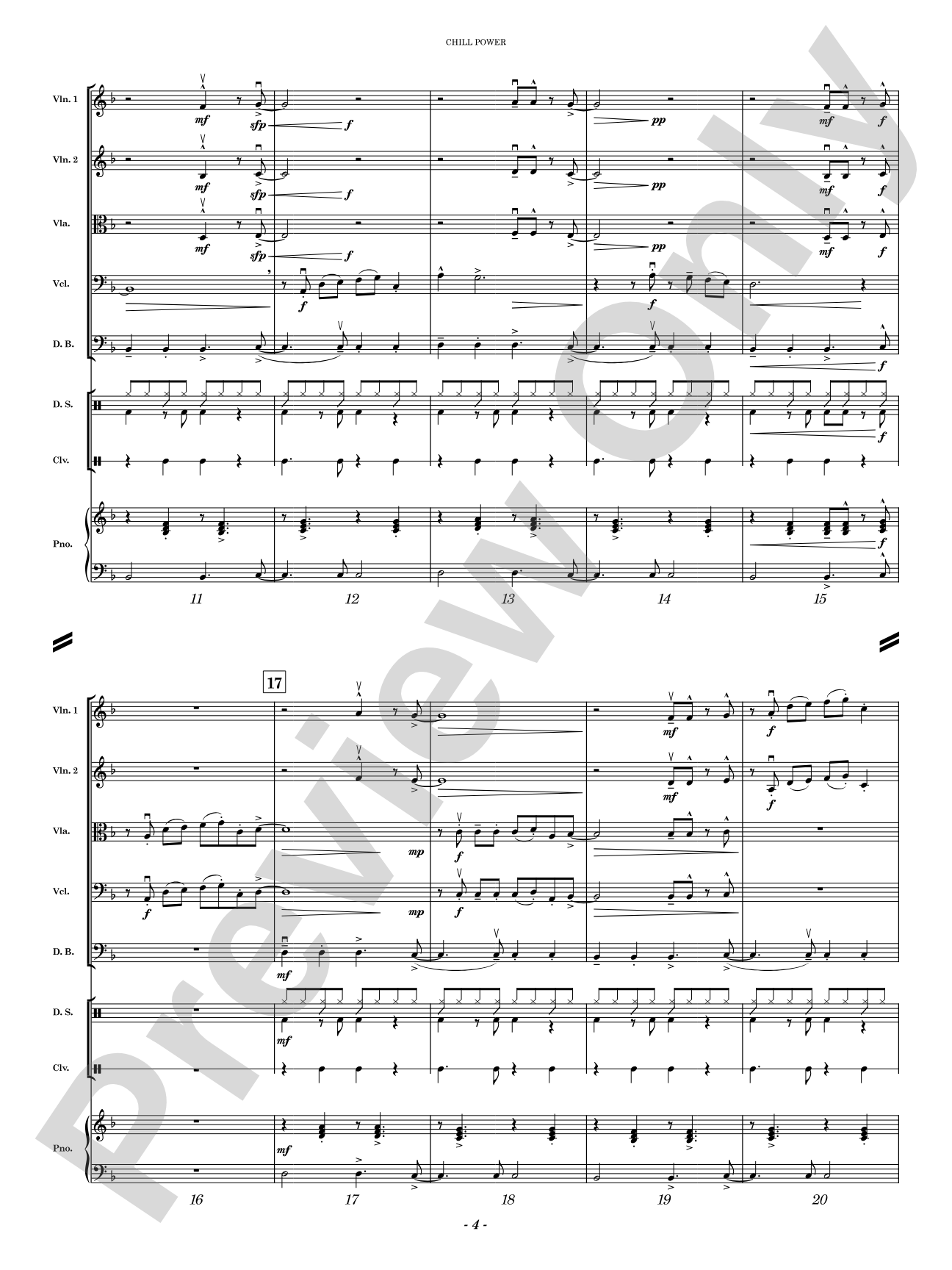Chill Power: String Orchestra Conductor Score & Parts