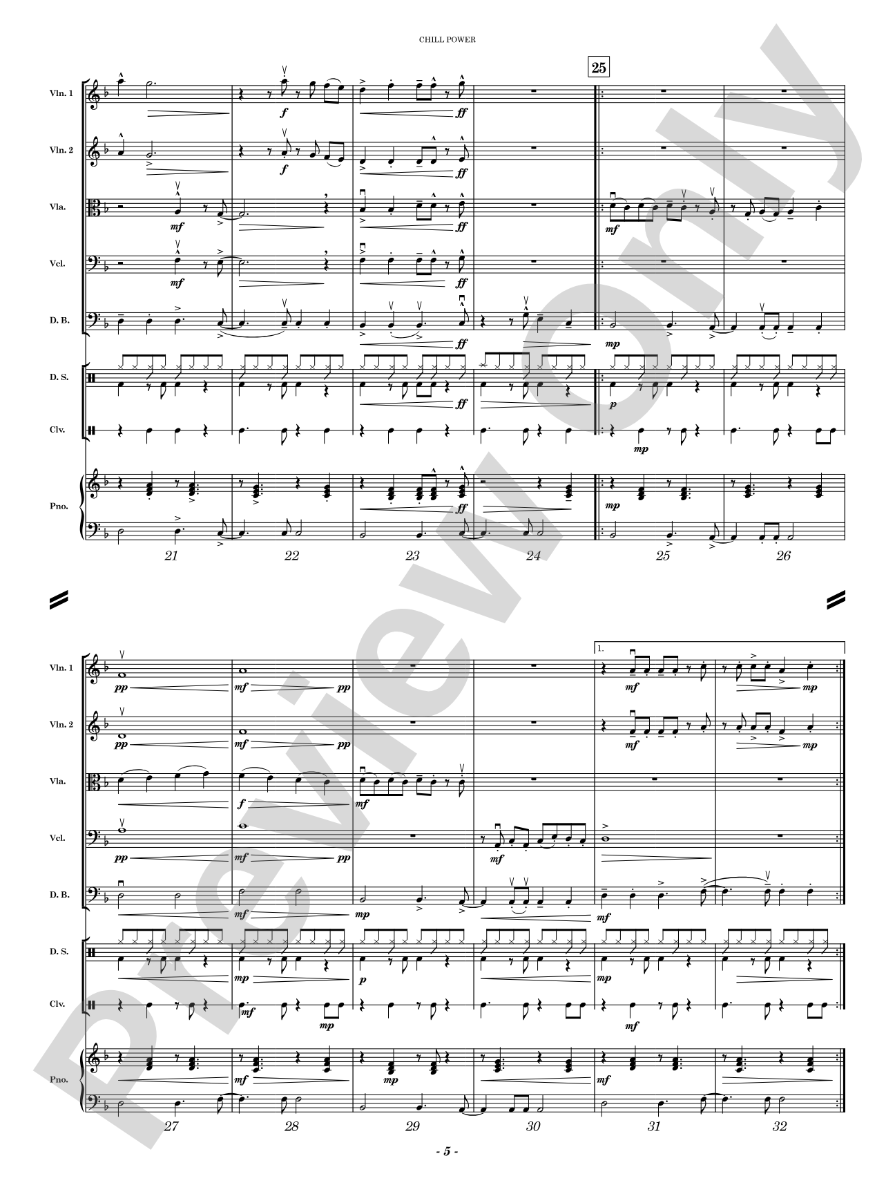 Chill Power: String Orchestra Conductor Score & Parts
