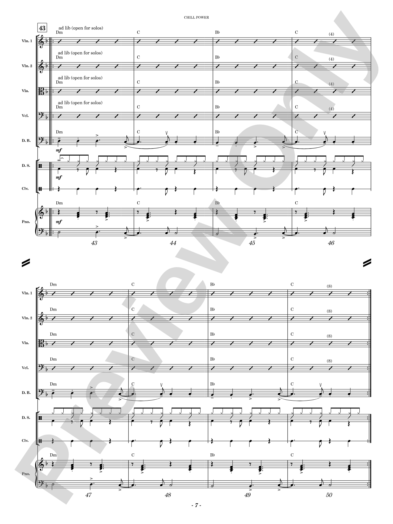 Chill Power: String Orchestra Conductor Score & Parts
