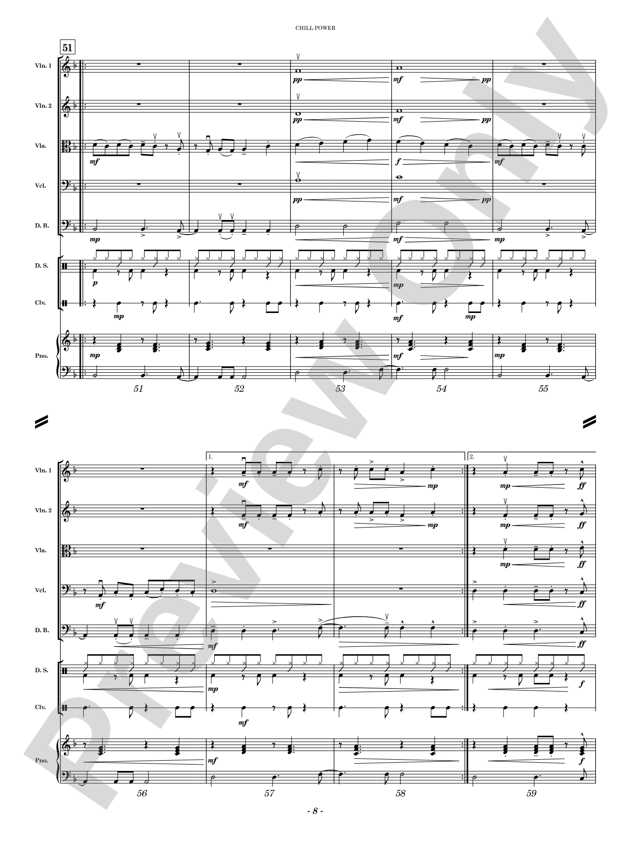 Chill Power: String Orchestra Conductor Score & Parts