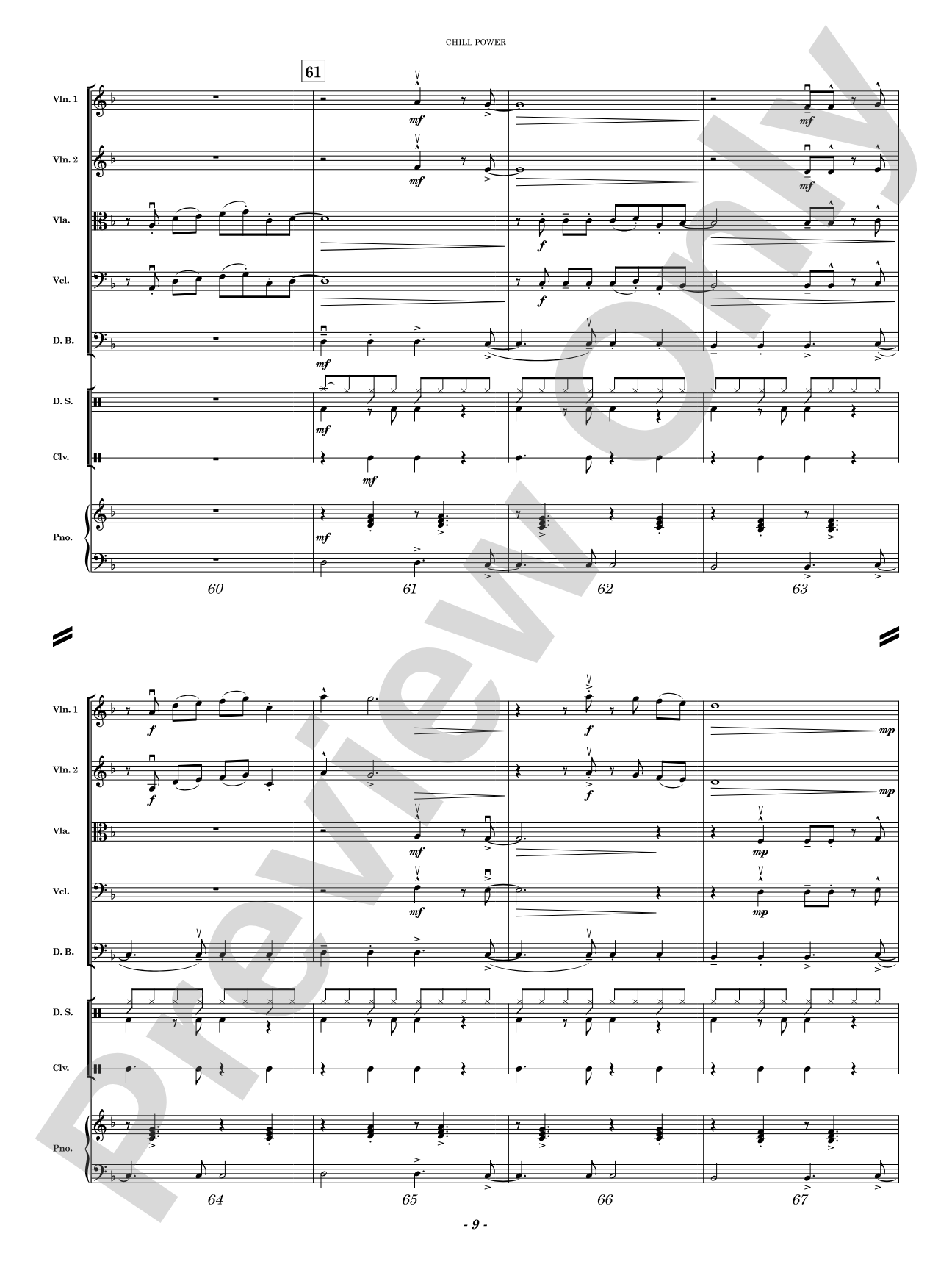 Chill Power: String Orchestra Conductor Score & Parts
