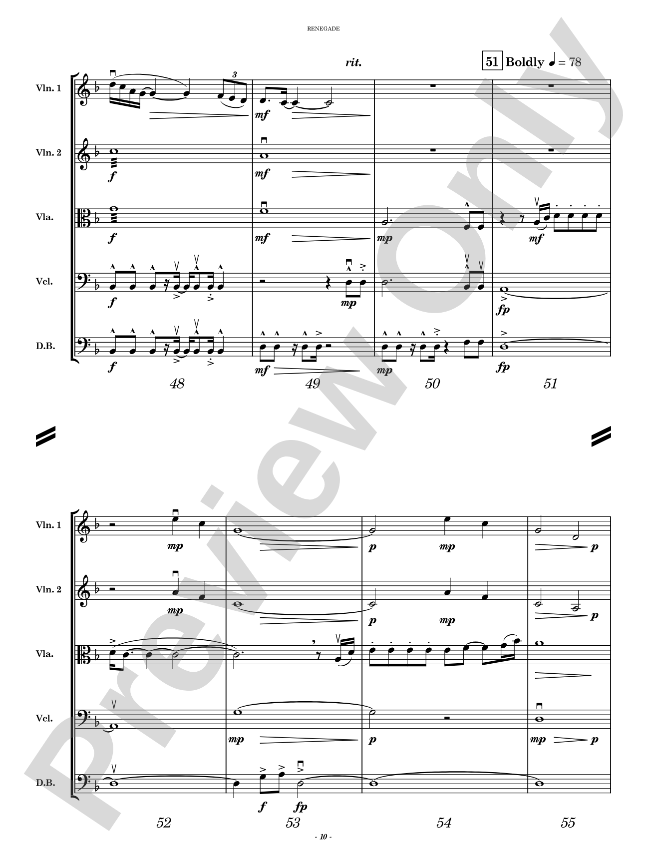 Renegade: String Orchestra Conductor Score & Parts