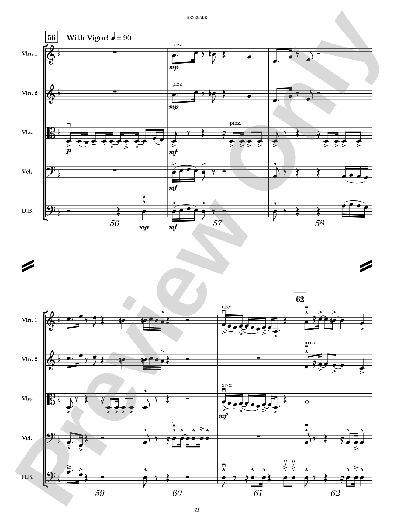 Renegade: String Orchestra Conductor Score & Parts