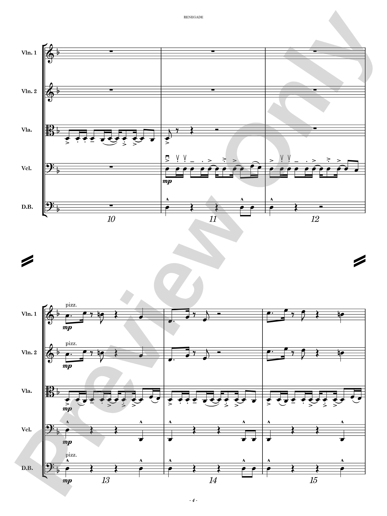 Renegade: String Orchestra Conductor Score & Parts