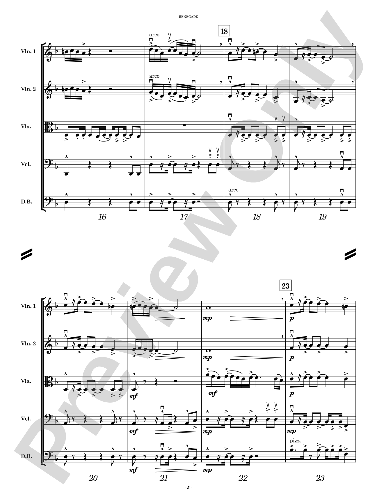 Renegade: String Orchestra Conductor Score & Parts