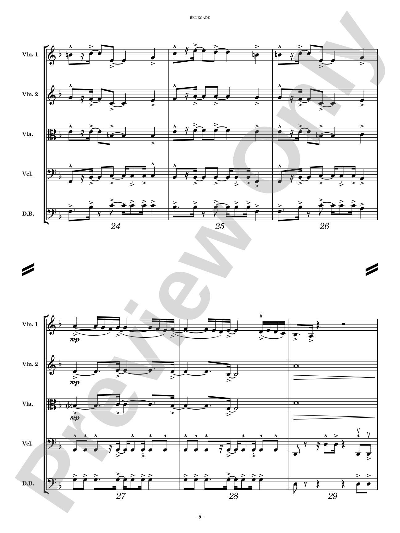 Renegade: String Orchestra Conductor Score & Parts